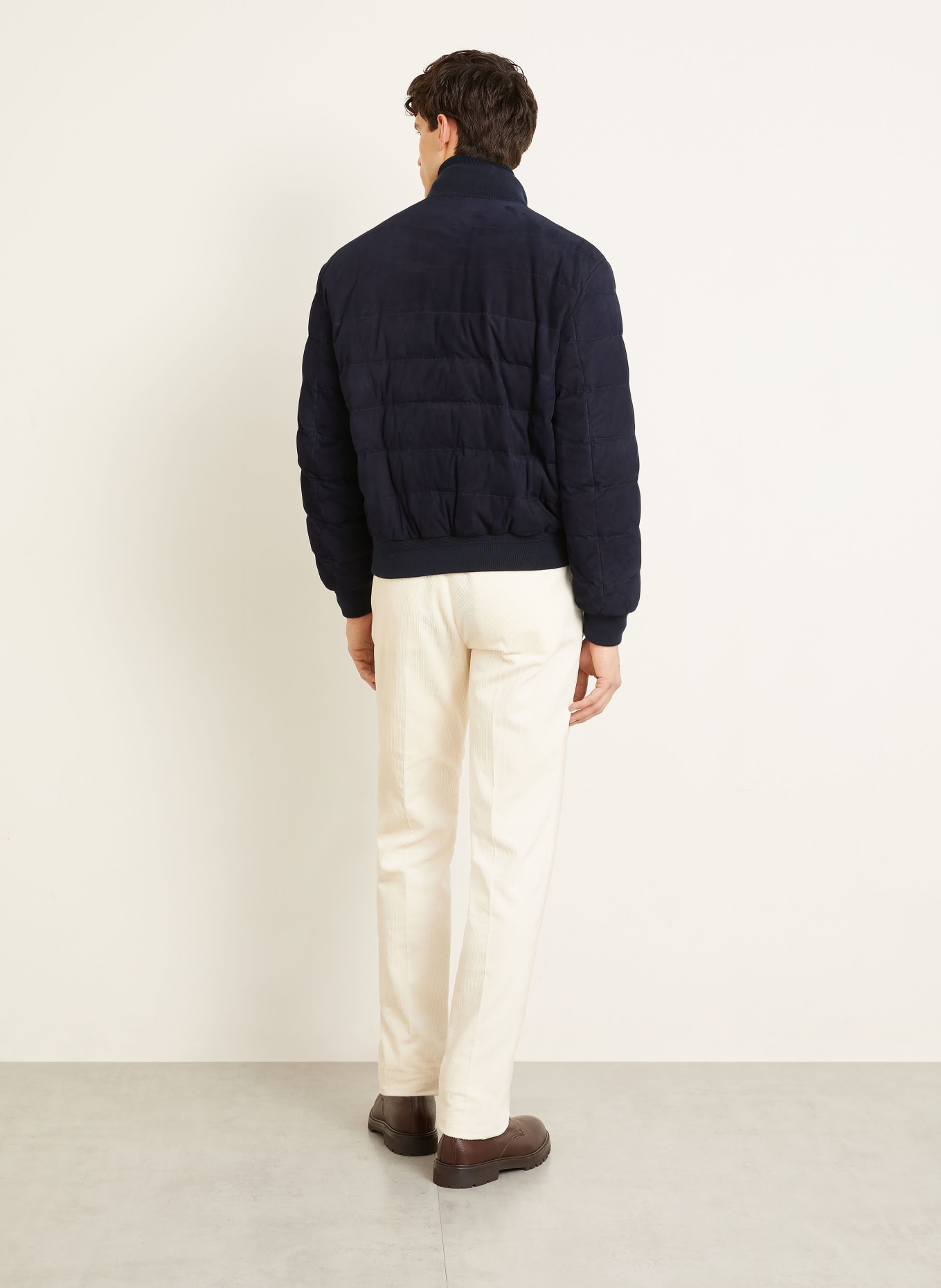 RALPH LAUREN PURPLE LABEL Kurtka puchowa ze skóry: GRANATOWY