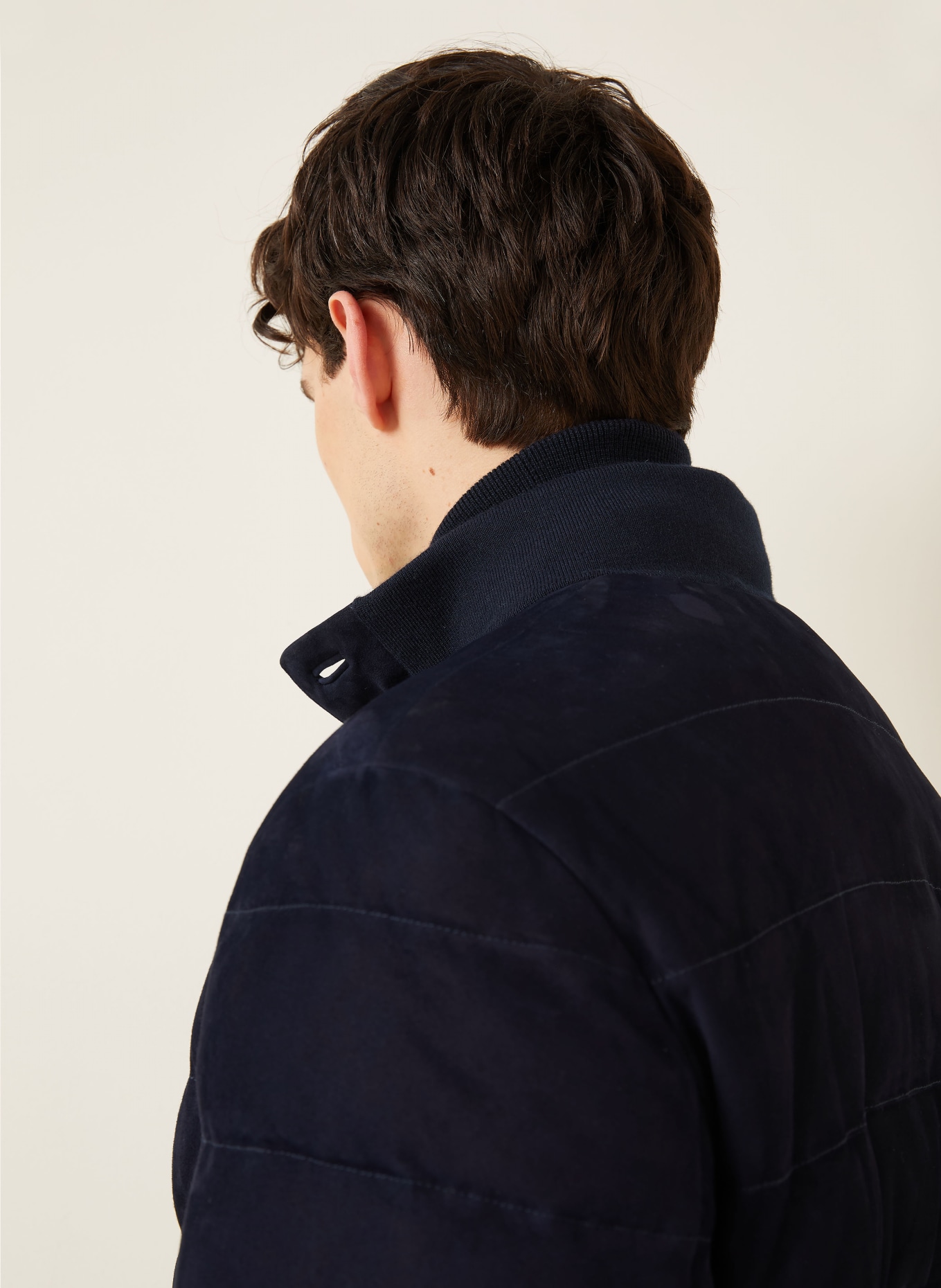 RALPH LAUREN PURPLE LABEL Kurtka puchowa ze skóry: GRANATOWY