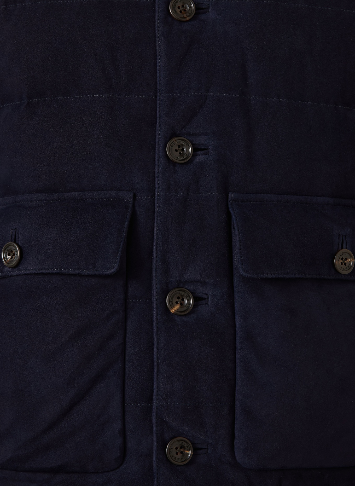 RALPH LAUREN PURPLE LABEL Kurtka puchowa ze skóry: GRANATOWY