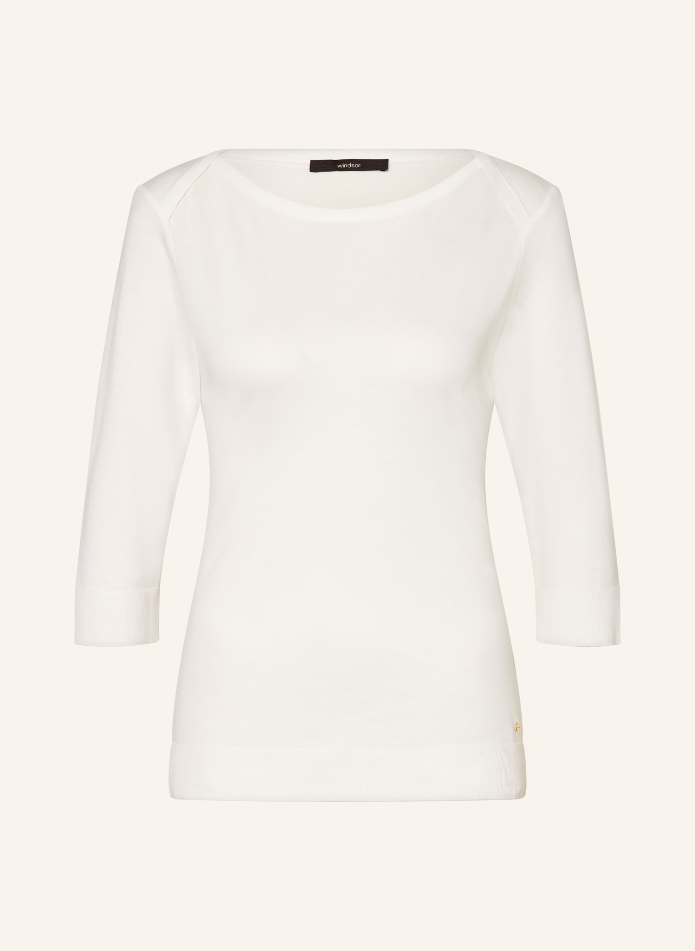 windsor. Strickshirt mit 3/4-Arm: WEISS