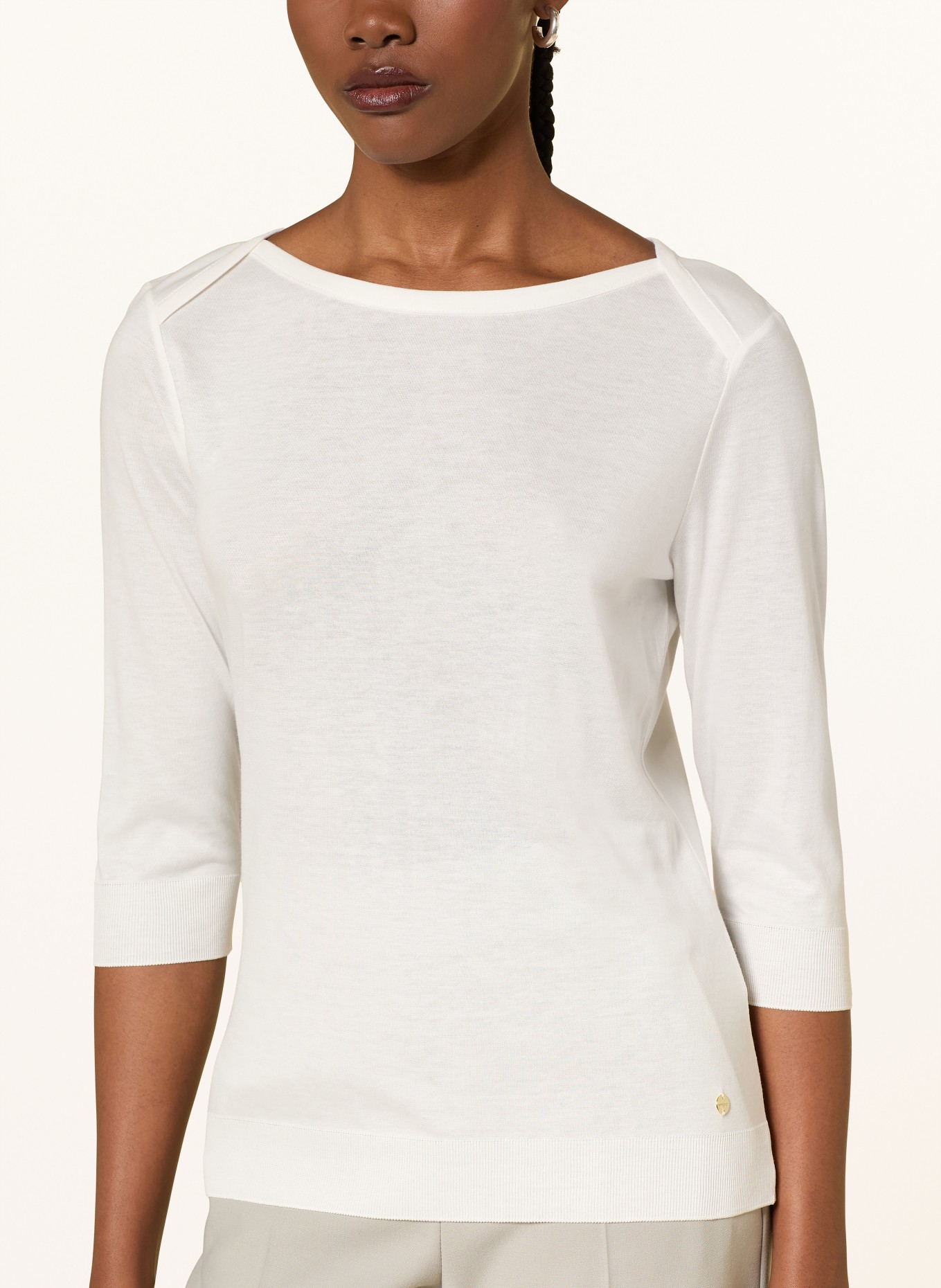 windsor. Strickshirt mit 3/4-Arm: WEISS