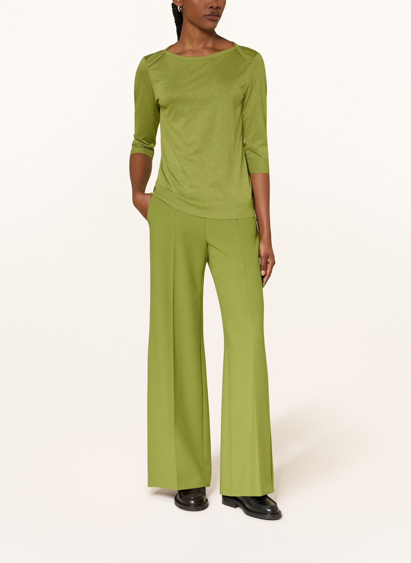 windsor. Knit shirt with 3/4 sleeves: GREEN