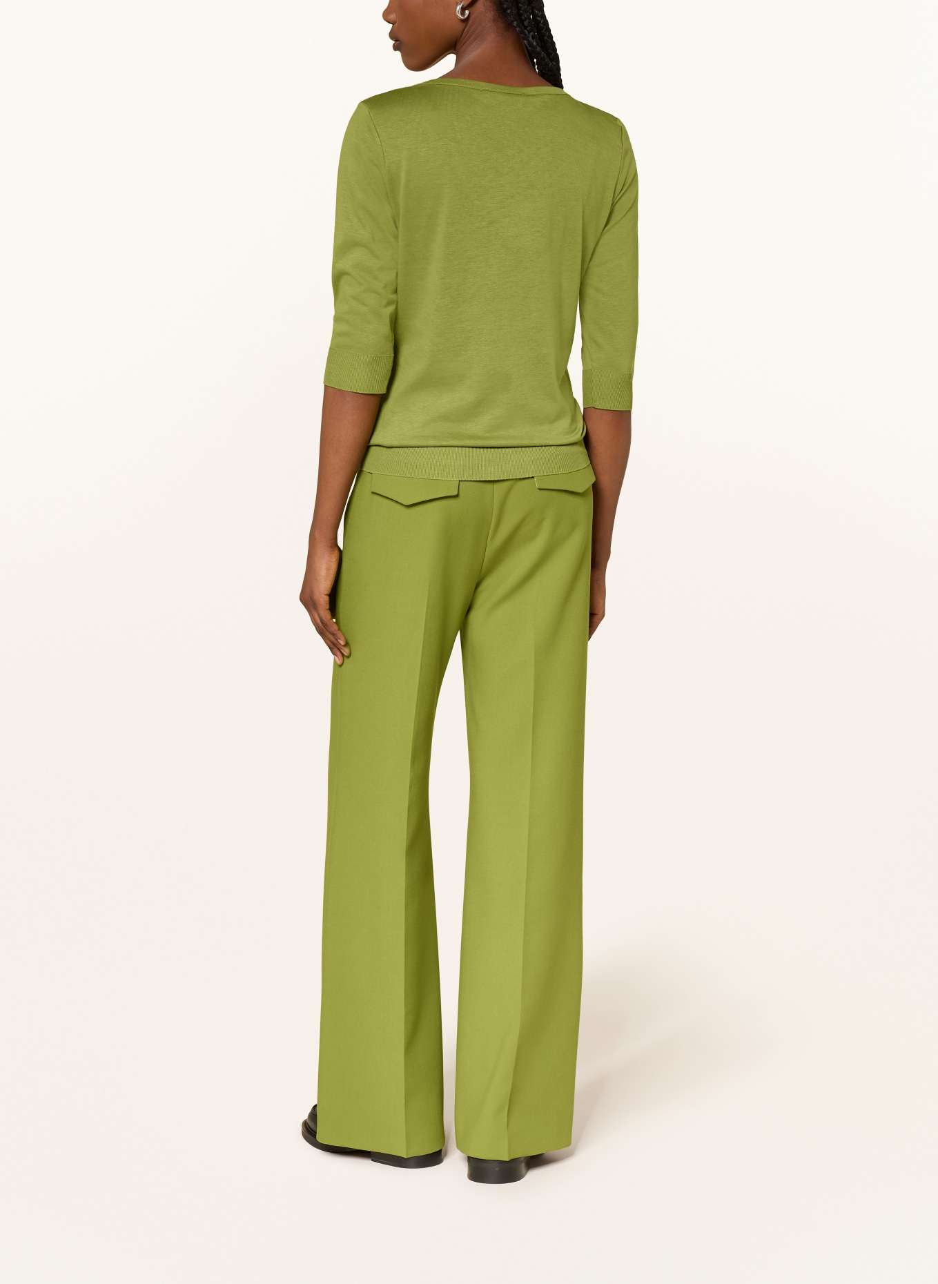 windsor. Knit shirt with 3/4 sleeves: GREEN