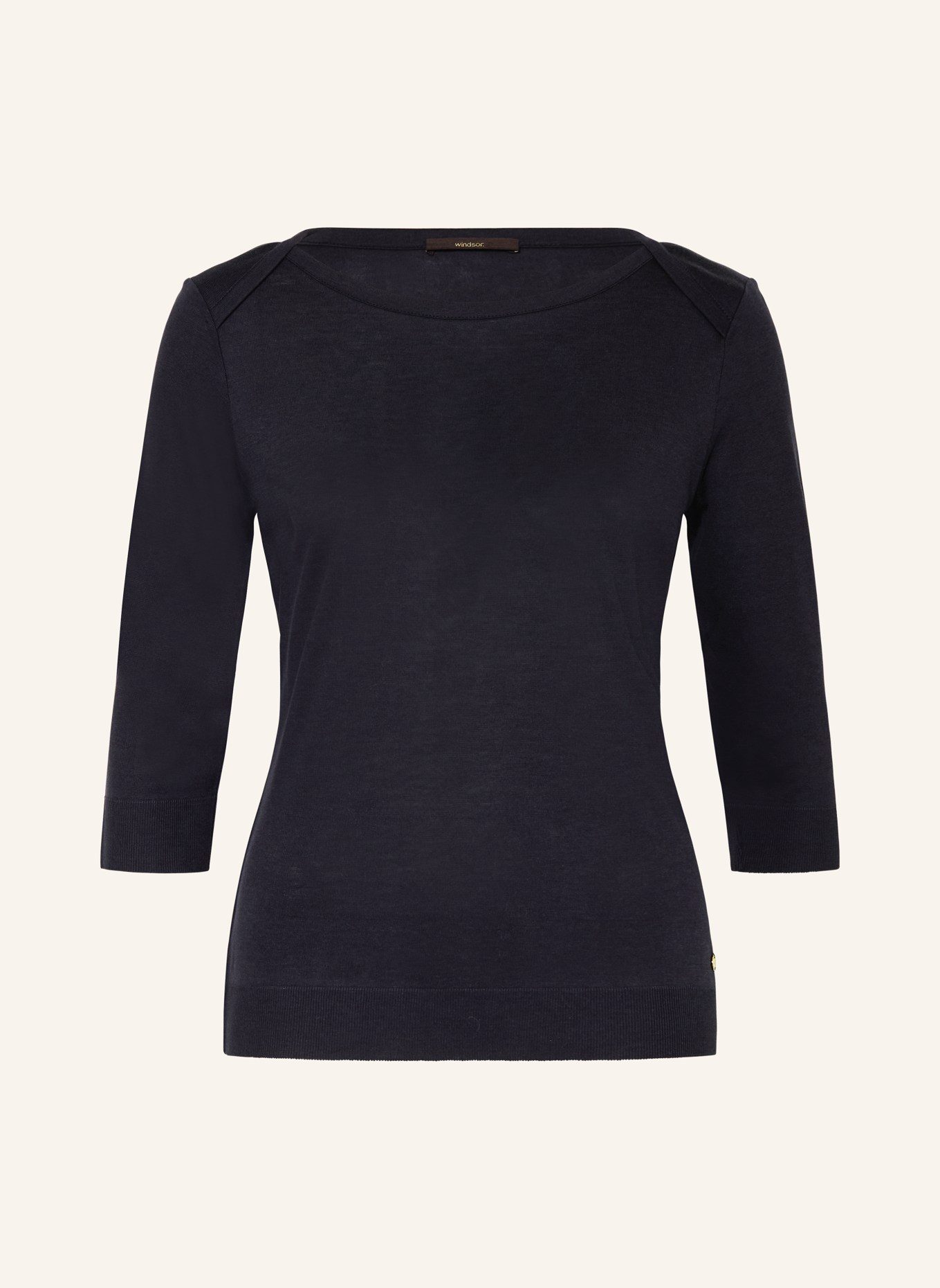 windsor. Pletené tričko s 3/4 rukávem: TMAVĚ MODRÁ