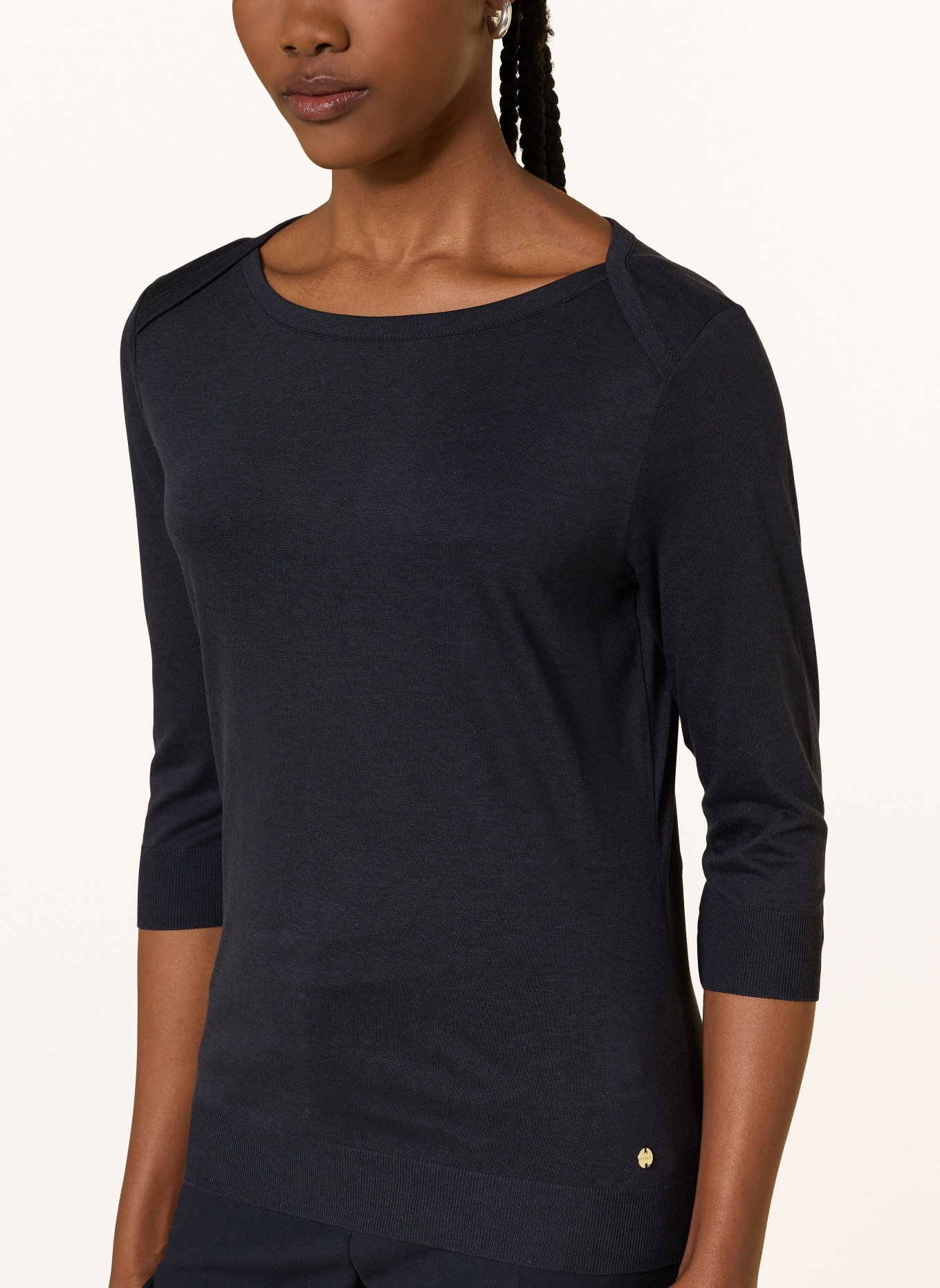 windsor. Pletené tričko s 3/4 rukávem: TMAVĚ MODRÁ