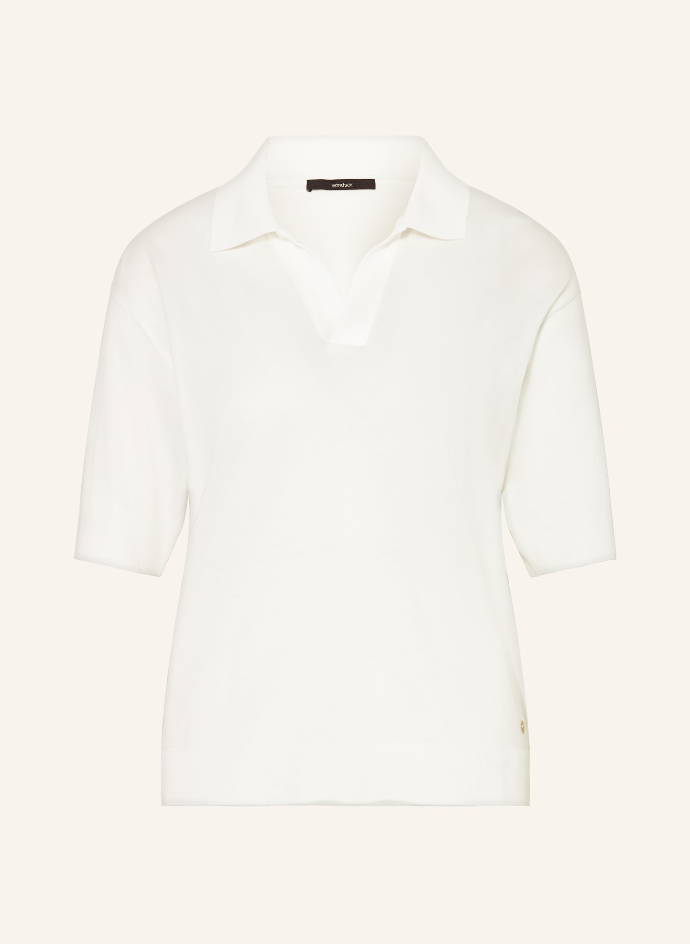 windsor. Strick-Poloshirt: WEISS