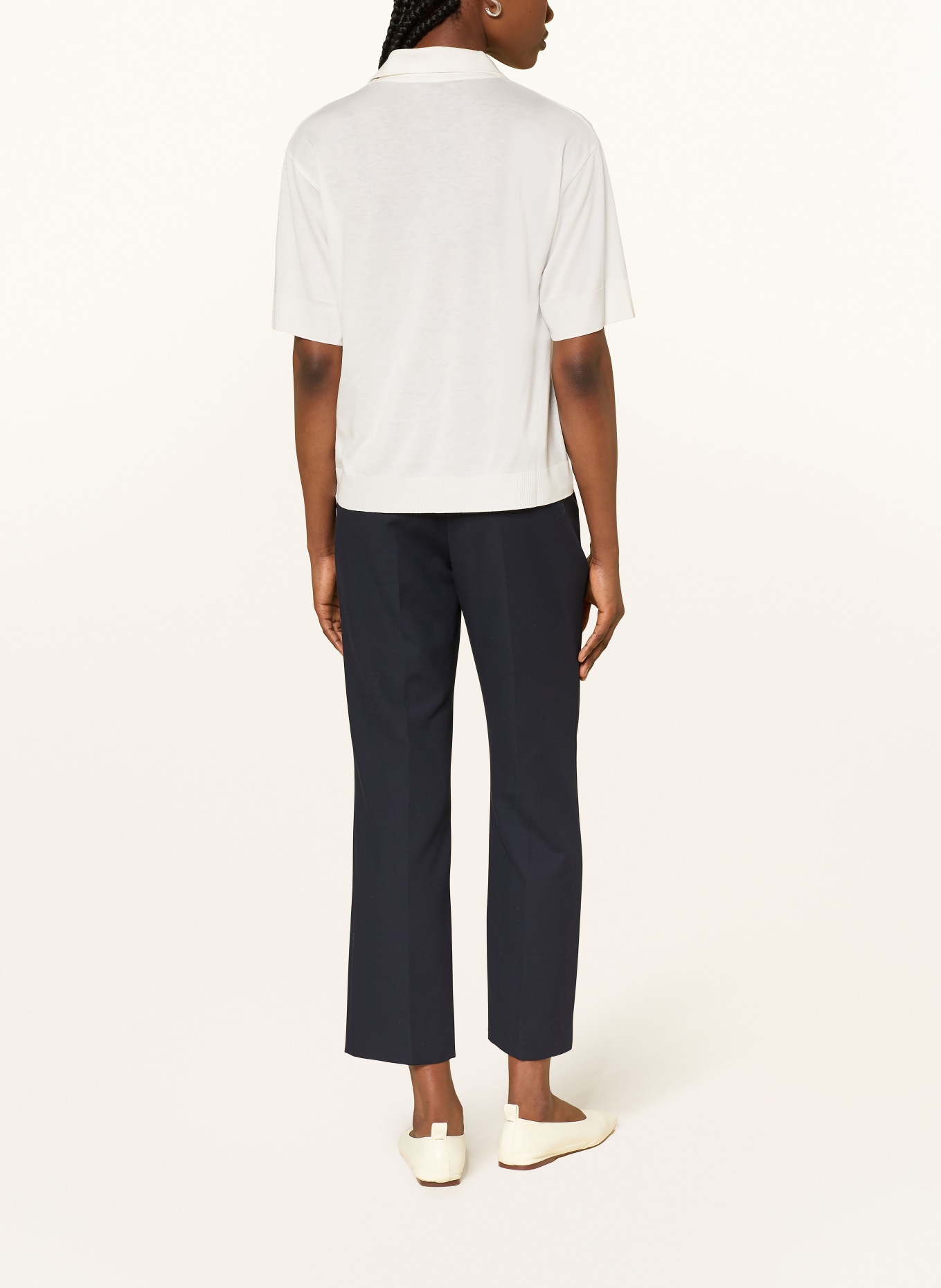 windsor. Strick-Poloshirt: WEISS