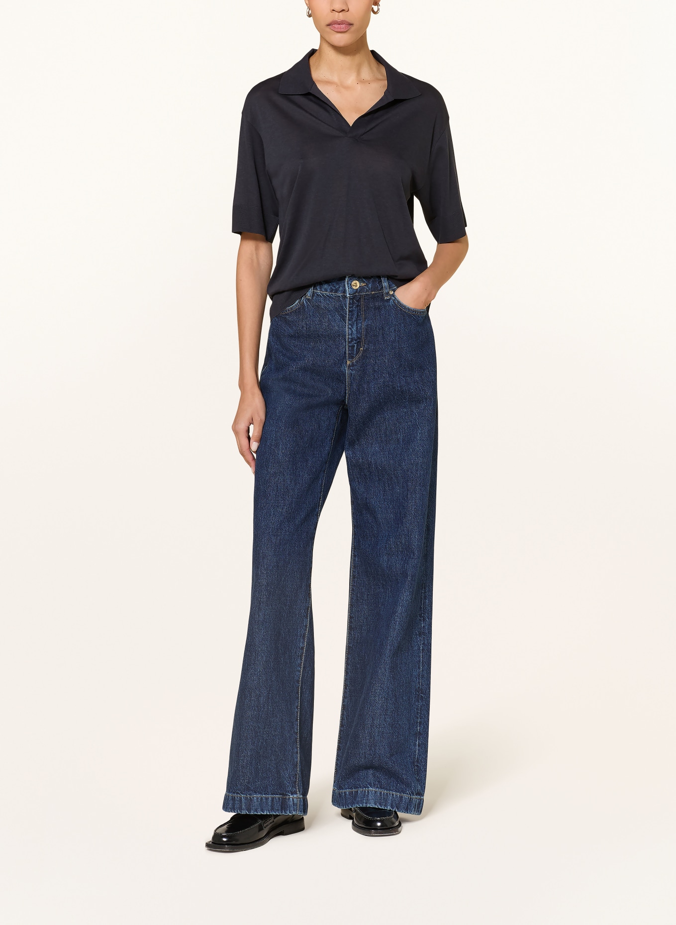 windsor. Dzianinowa koszulka polo: GRANATOWY