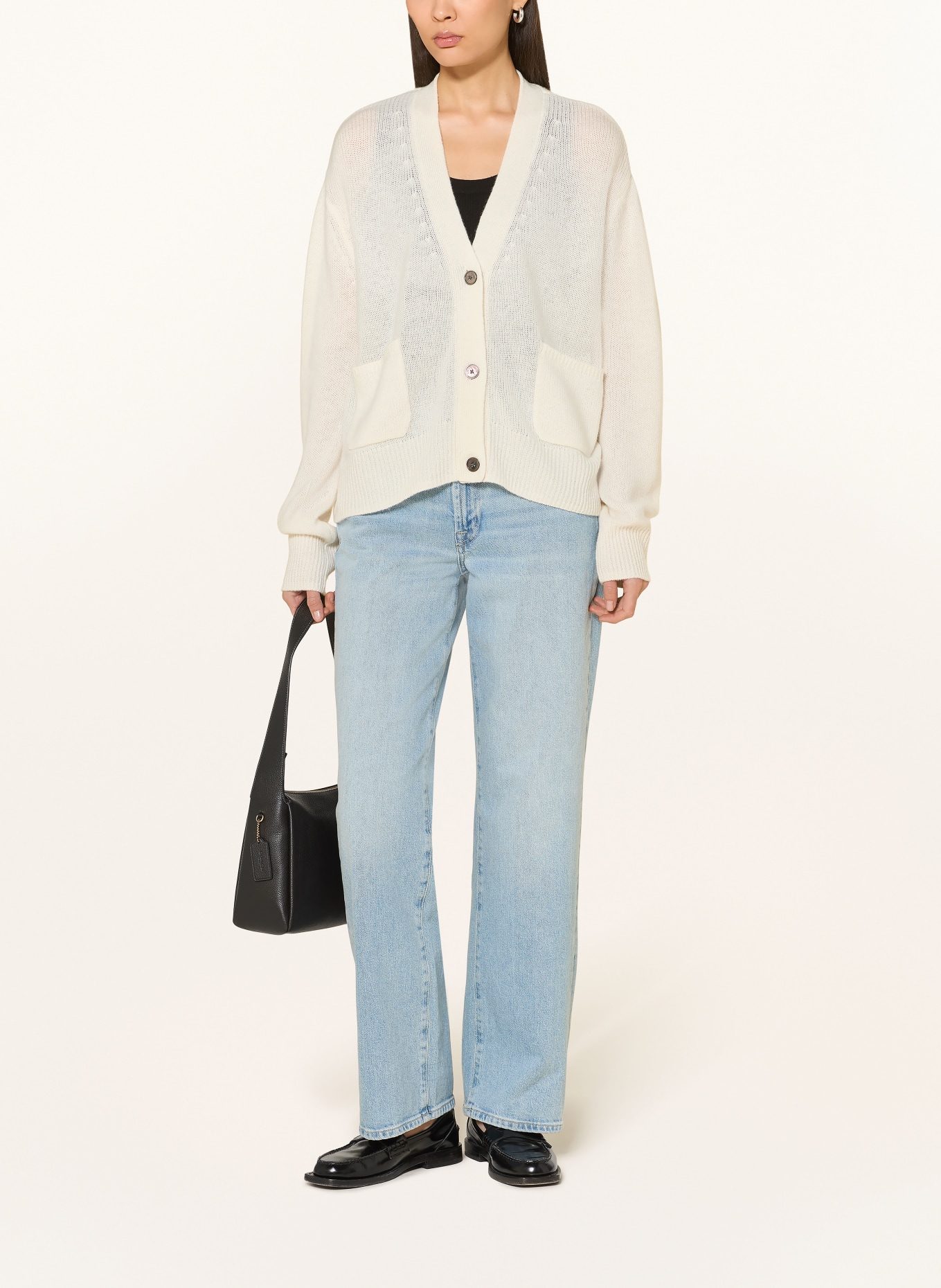 (THE MERCER) N.Y. Strickjacke aus Cashmere: CREME