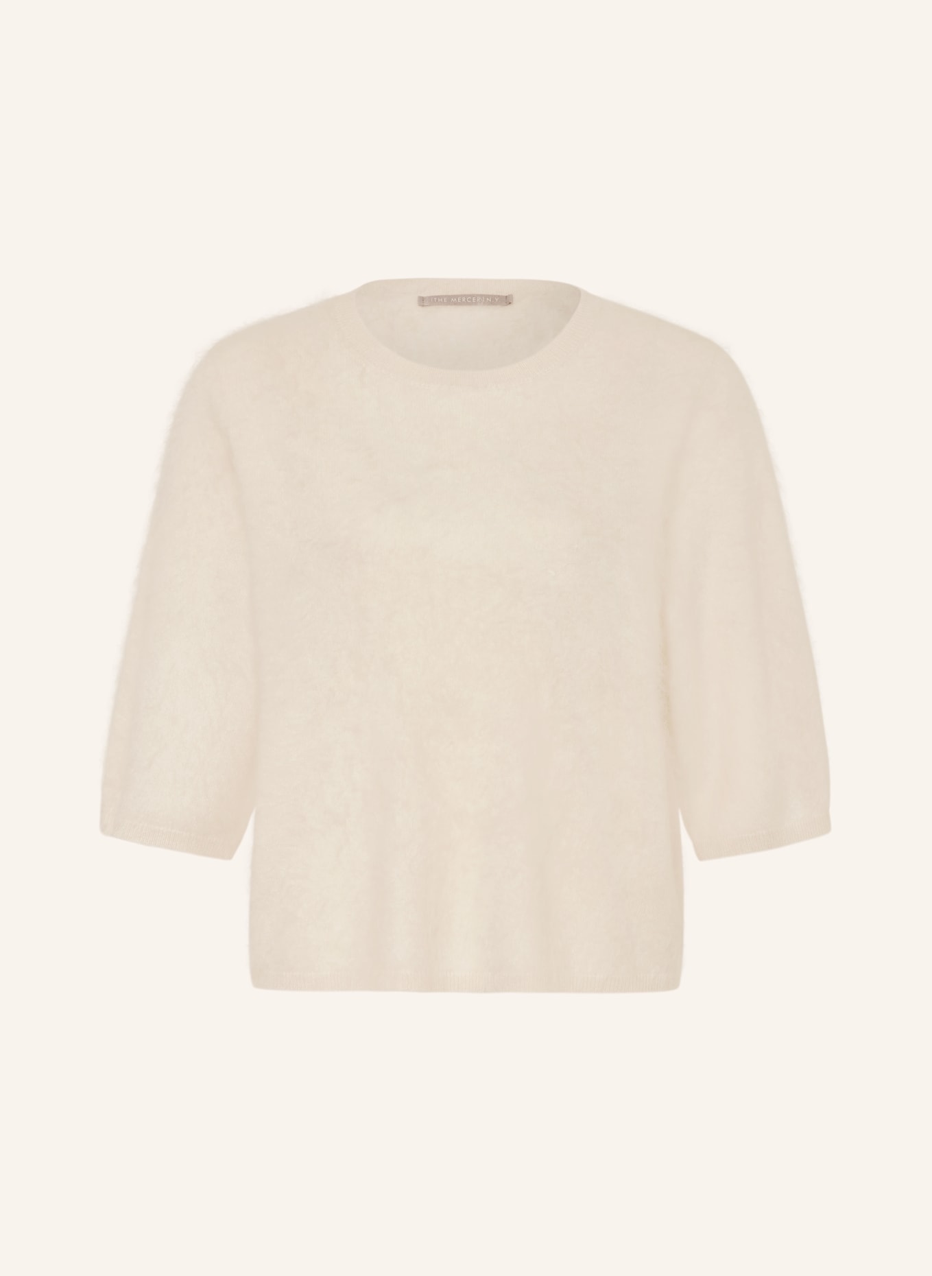 (THE MERCER) N.Y. Cashmere sweater with 3/4 sleeves: ECRU