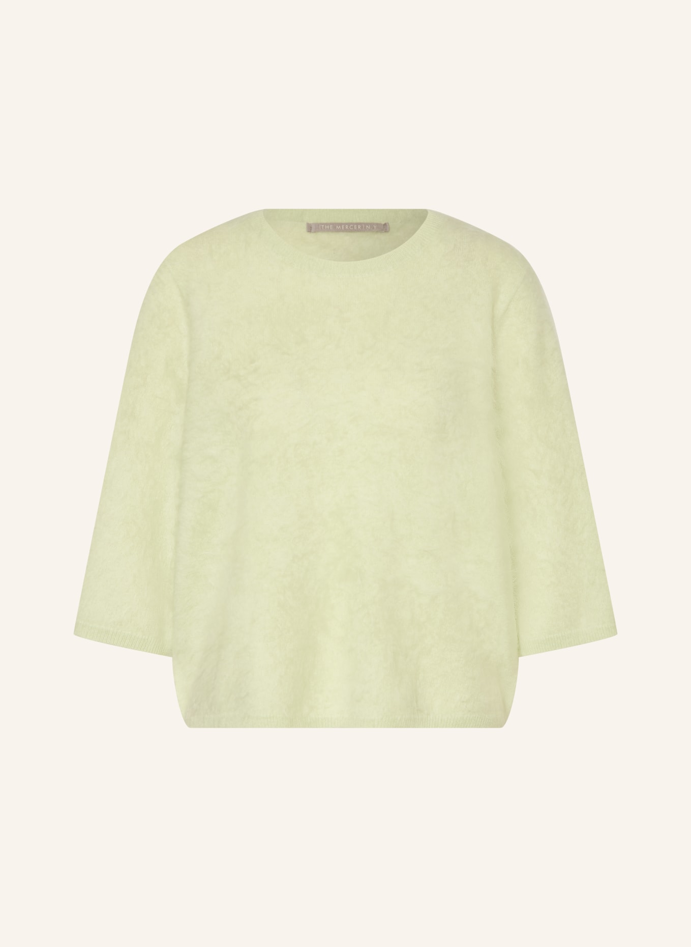 (THE MERCER) N.Y. Cashmere-Pullover mit 3/4-Arm: HELLGRÜN