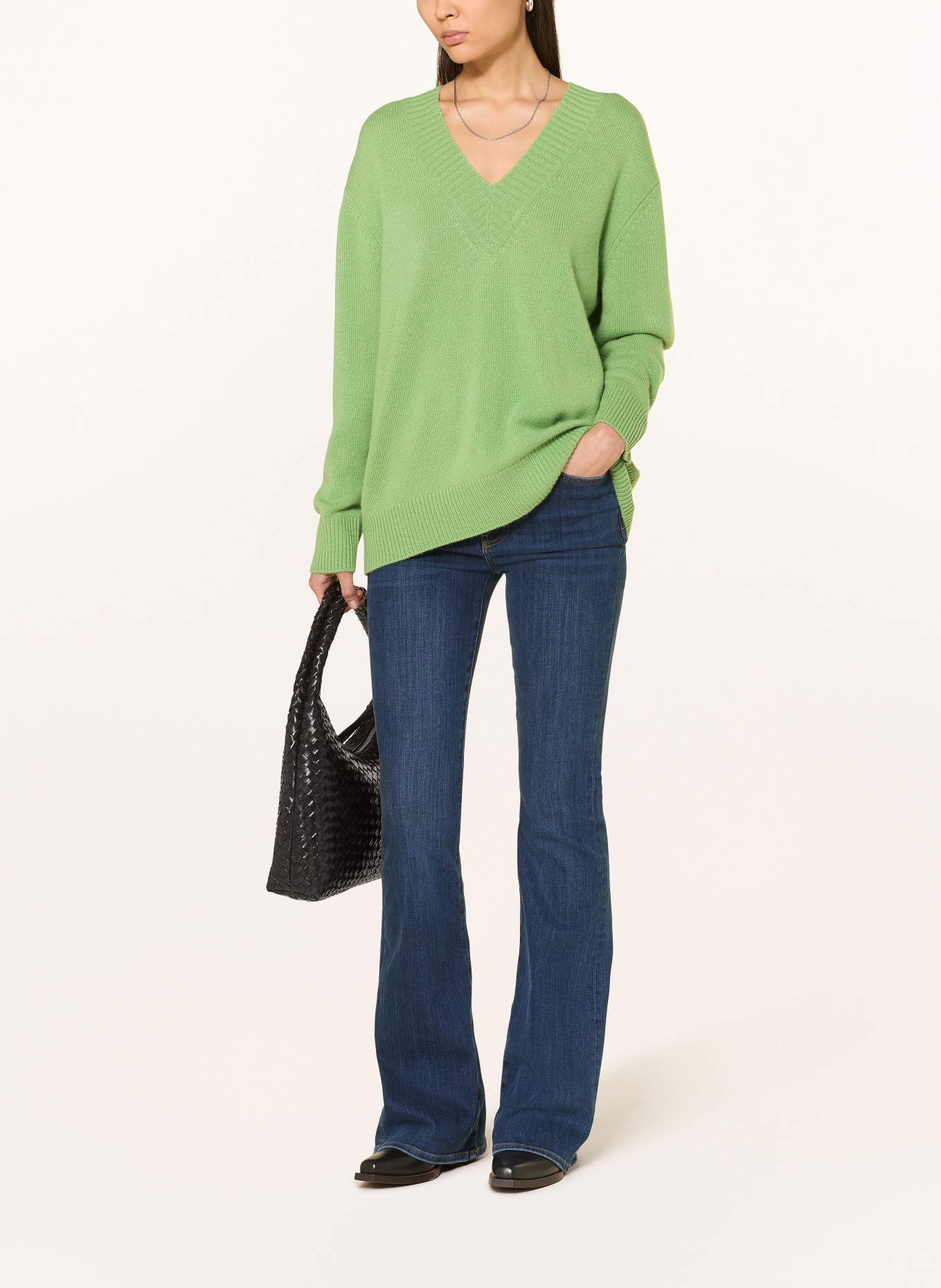 (THE MERCER) N.Y. Pullover aus Cashmere: HELLGRÜN