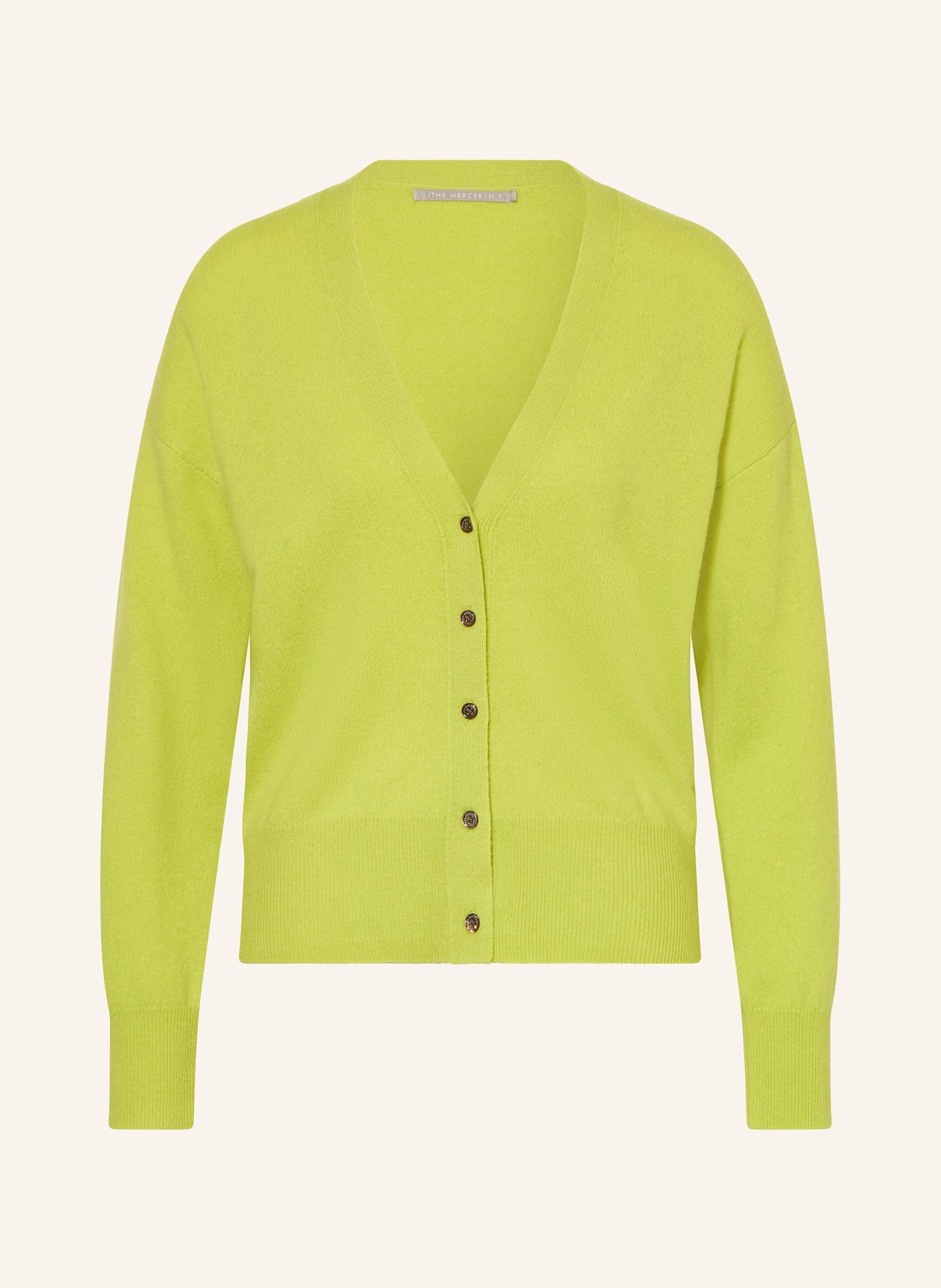 (THE MERCER) N.Y. Strickjacke aus Cashmere: HELLGRÜN