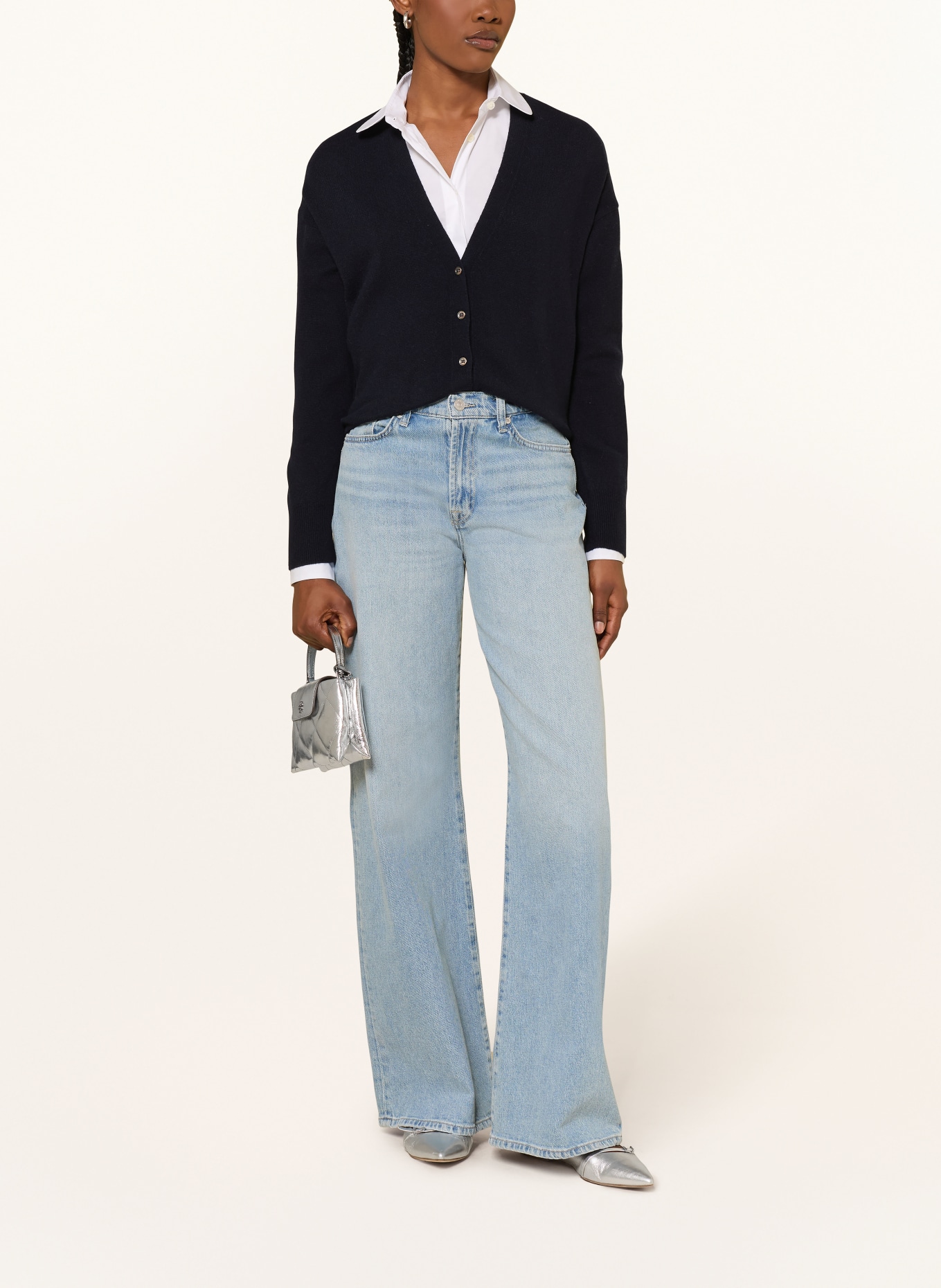 (THE MERCER) N.Y. Strickjacke aus Cashmere: DUNKELBLAU