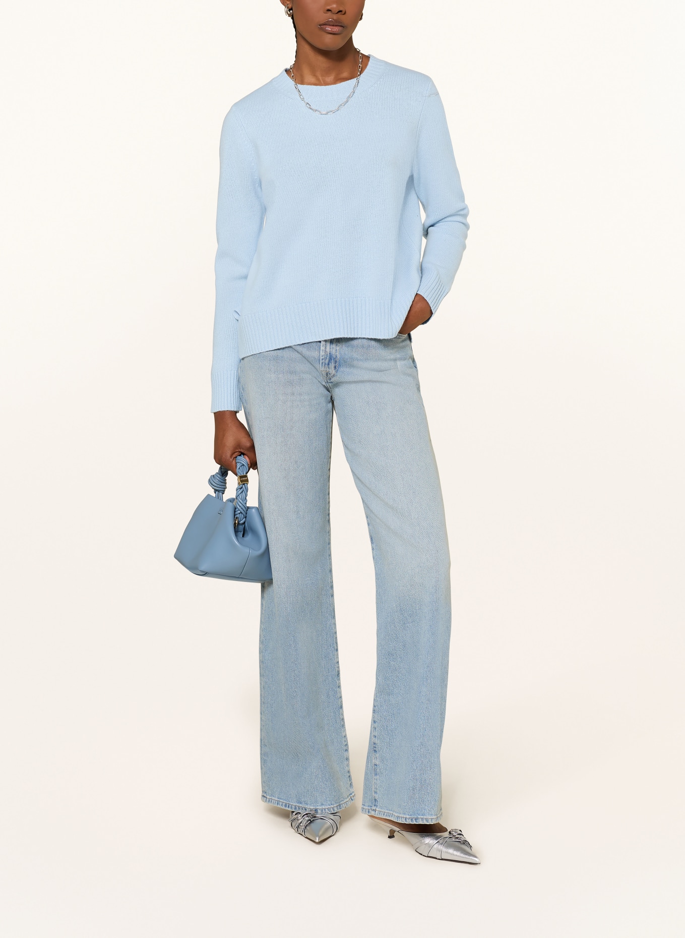 (THE MERCER) N.Y. cashmere sweater: LIGHT BLUE