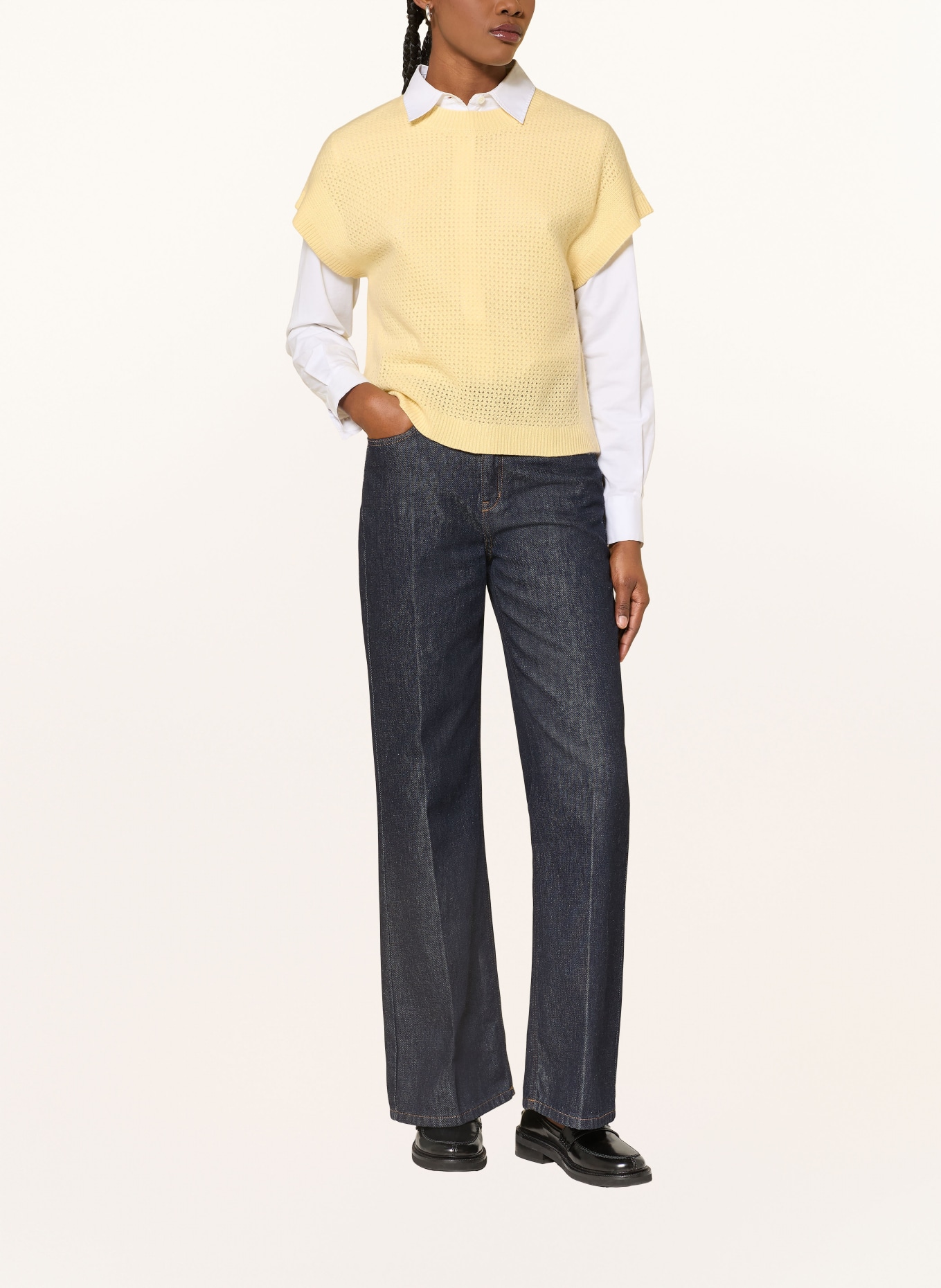 (THE MERCER) N.Y. Cashmere knit shirt: YELLOW