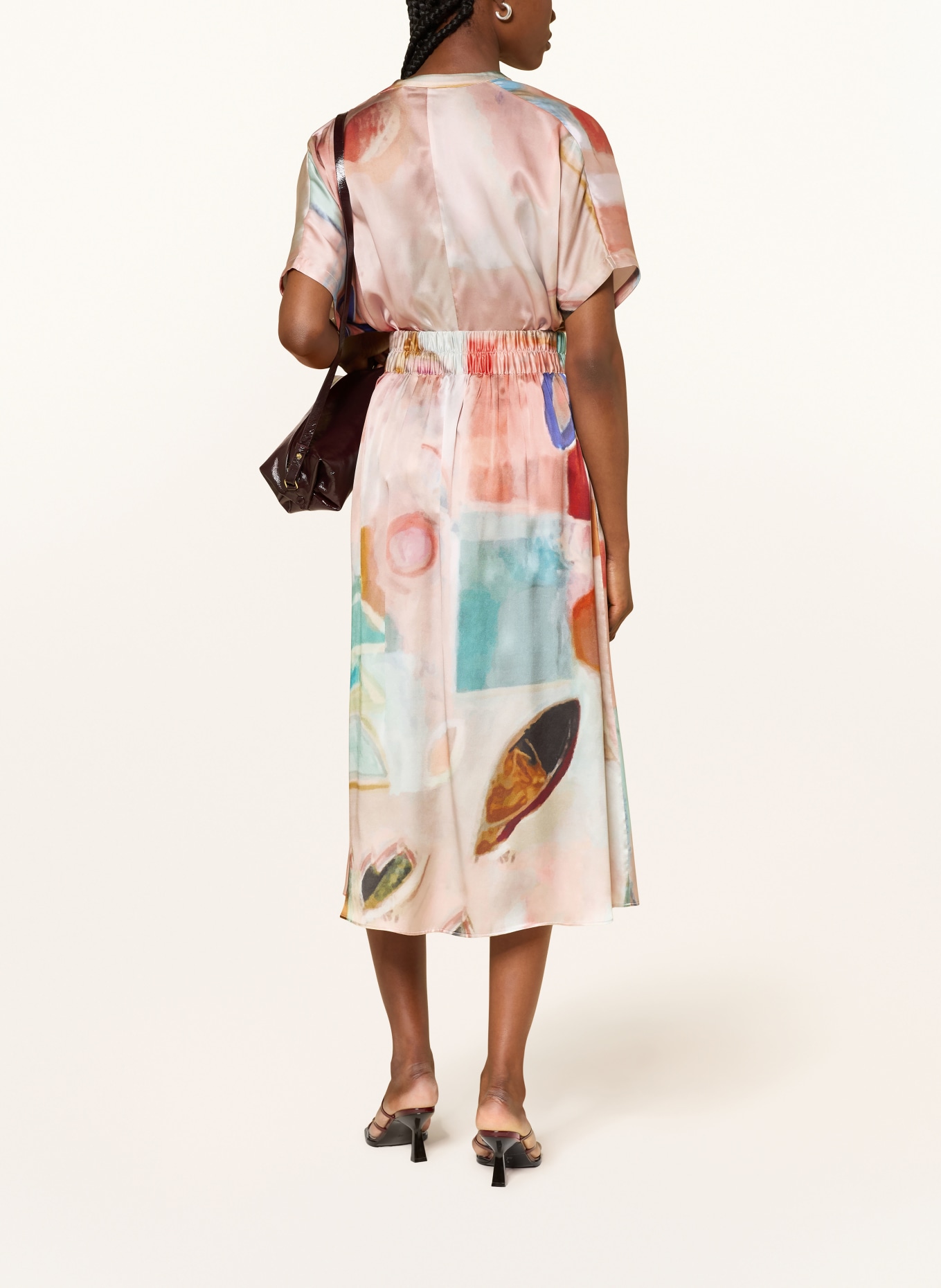 (THE MERCER) N.Y. hedvábná sukně: SVĚTLE RŮŽOVÁ / TMAVĚ ČERVENÁ / TMAVĚ ŽLUTÁ