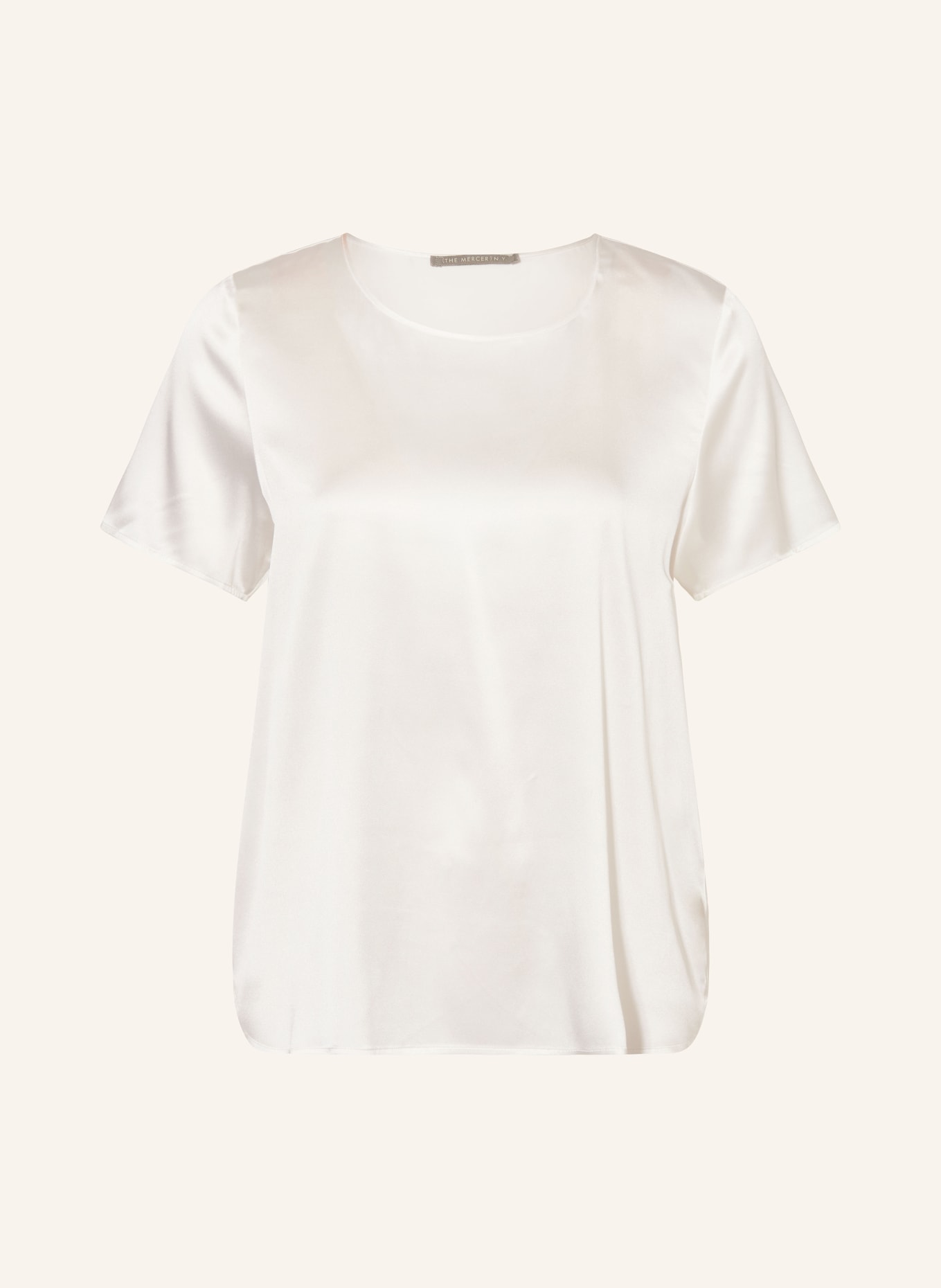 (THE MERCER) N.Y. Blusentop aus Seide: ECRU