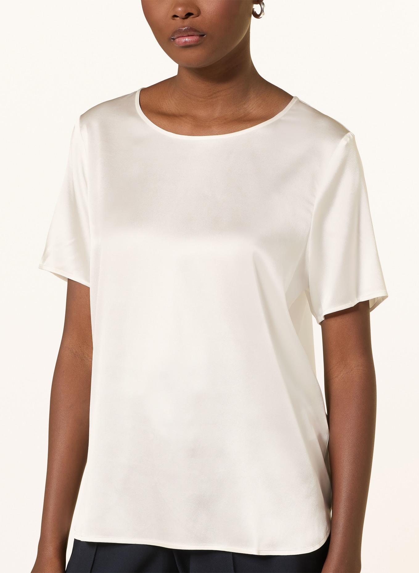 (THE MERCER) N.Y. Blusentop aus Seide: ECRU