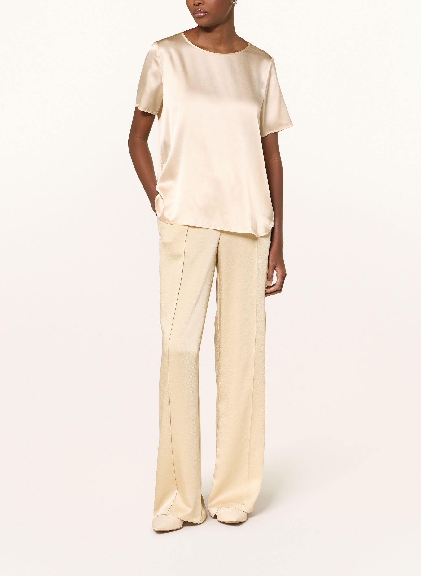 (THE MERCER) N.Y. Jedwabna bluzka: KREMOWY