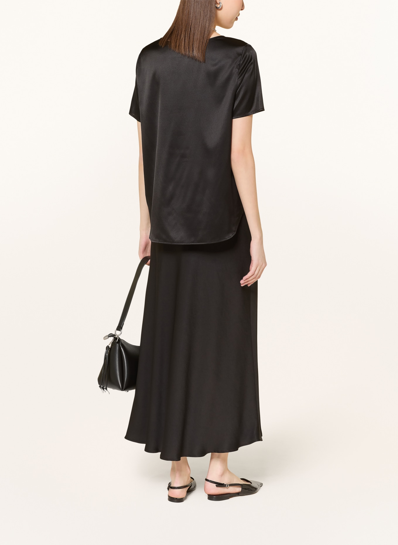 (THE MERCER) N.Y. Blusentop aus Seide: SCHWARZ