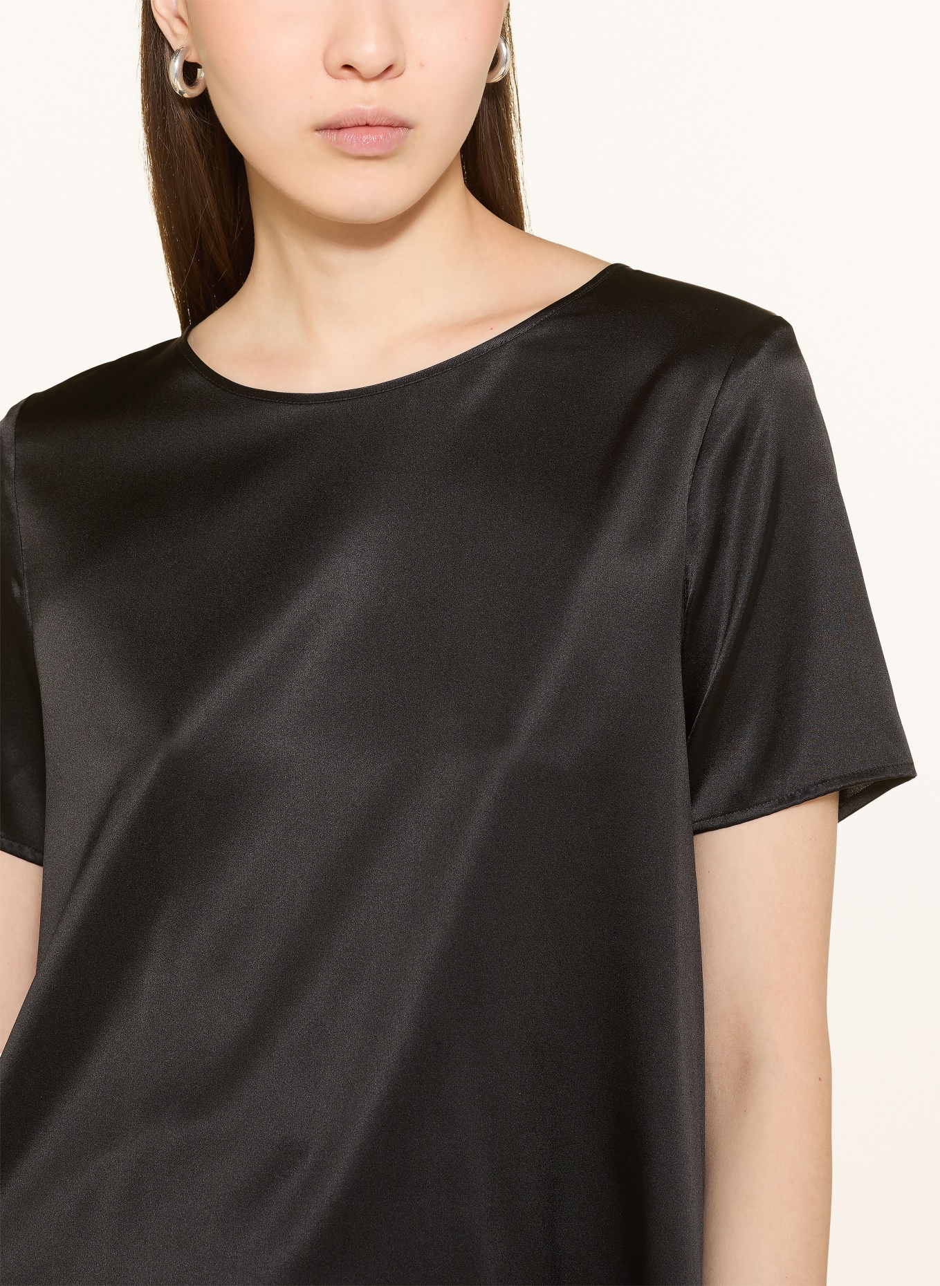 (THE MERCER) N.Y. Blusentop aus Seide: SCHWARZ