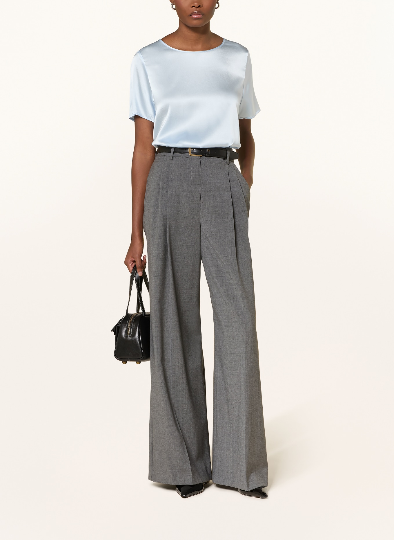 (THE MERCER) N.Y. Jedwabna bluzka: JASNONIEBIESKI