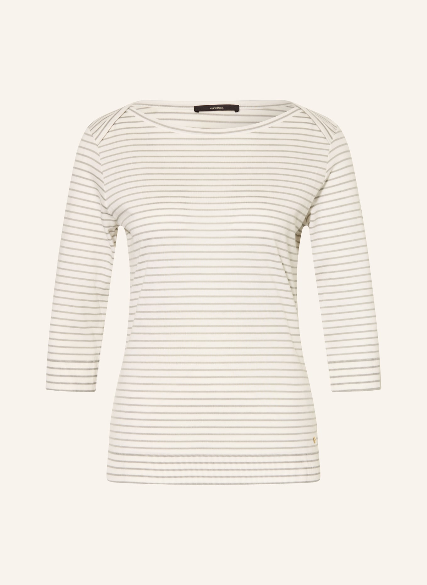 windsor. long-sleeved shirt: LIGHT GRAY / CREAM