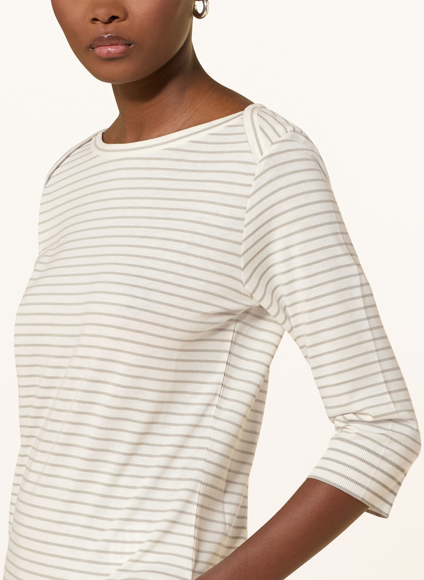 windsor. long-sleeved shirt: LIGHT GRAY / CREAM