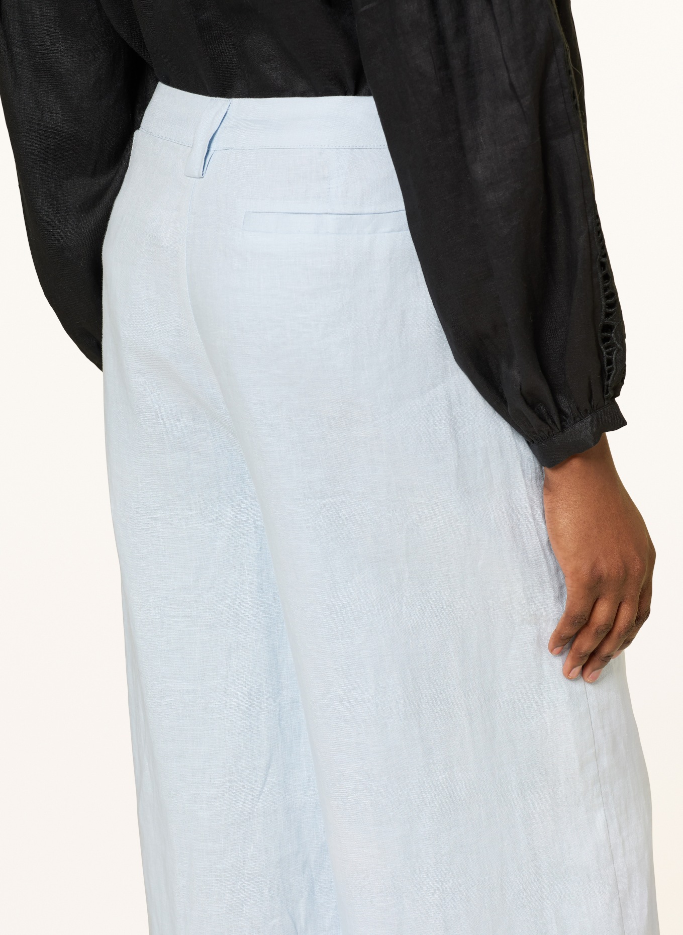 (THE MERCER) N.Y. Linen wide-leg pants: LIGHT BLUE