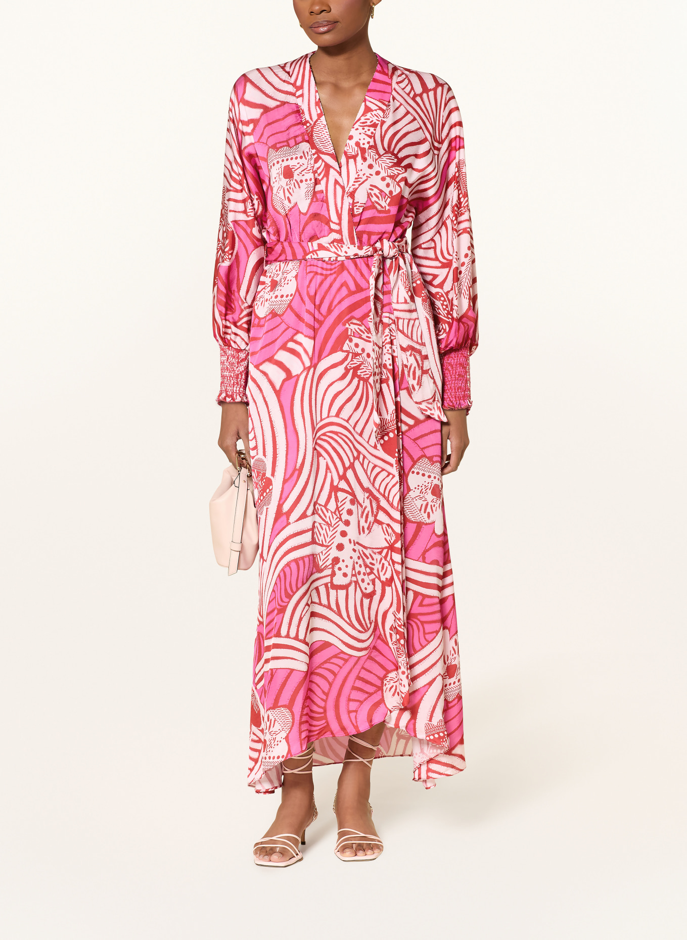 Poupette St Barth KRISTEN beach dress with wrap-around look: FUCHSIA / ROSE / PINK