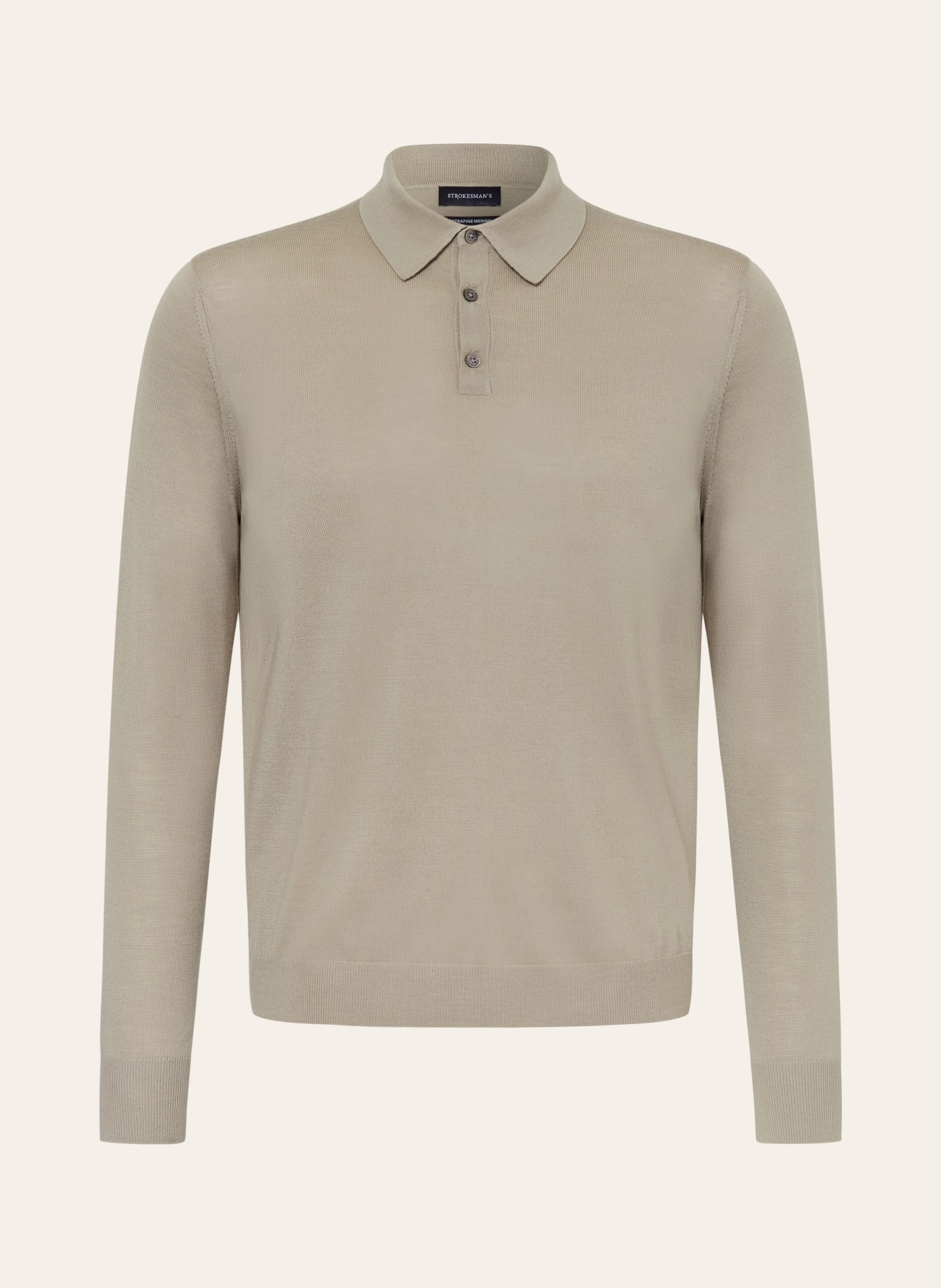 STROKESMAN'S Dzianinowa koszulka polo z wełny merynosowej: SZAROBRĄZOWY