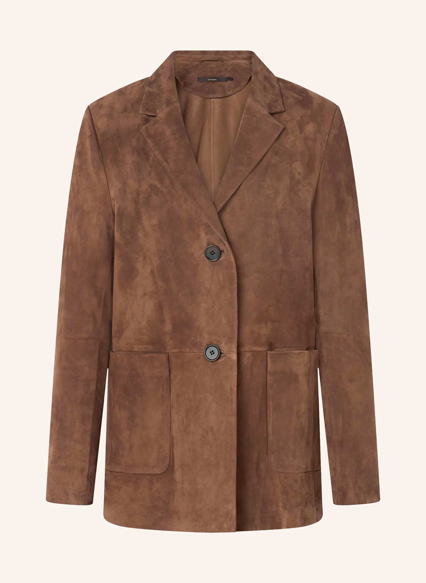 windsor. leather blazer: COGNAC