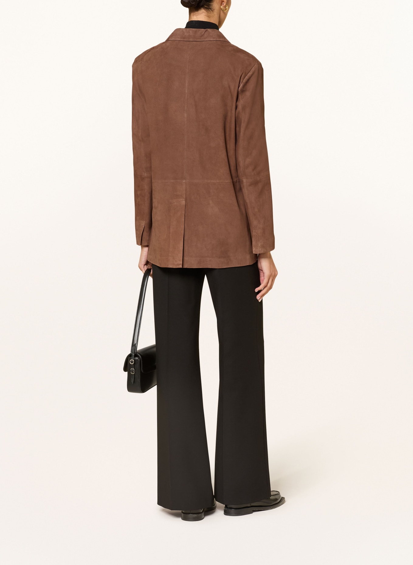 windsor. leather blazer: COGNAC