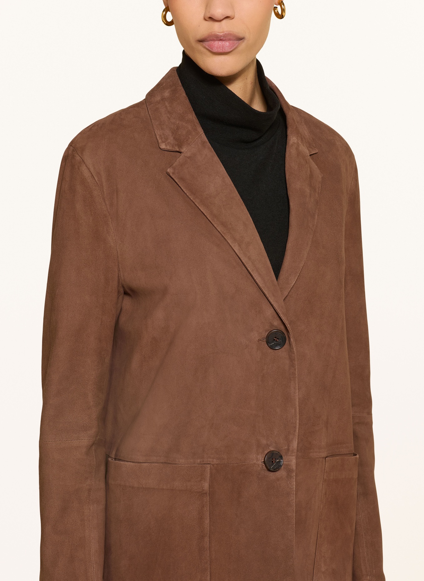 windsor. leather blazer: COGNAC