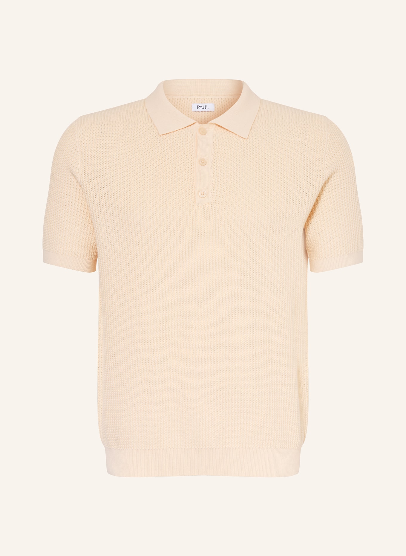 PAUL Strick-Poloshirt: ECRU
