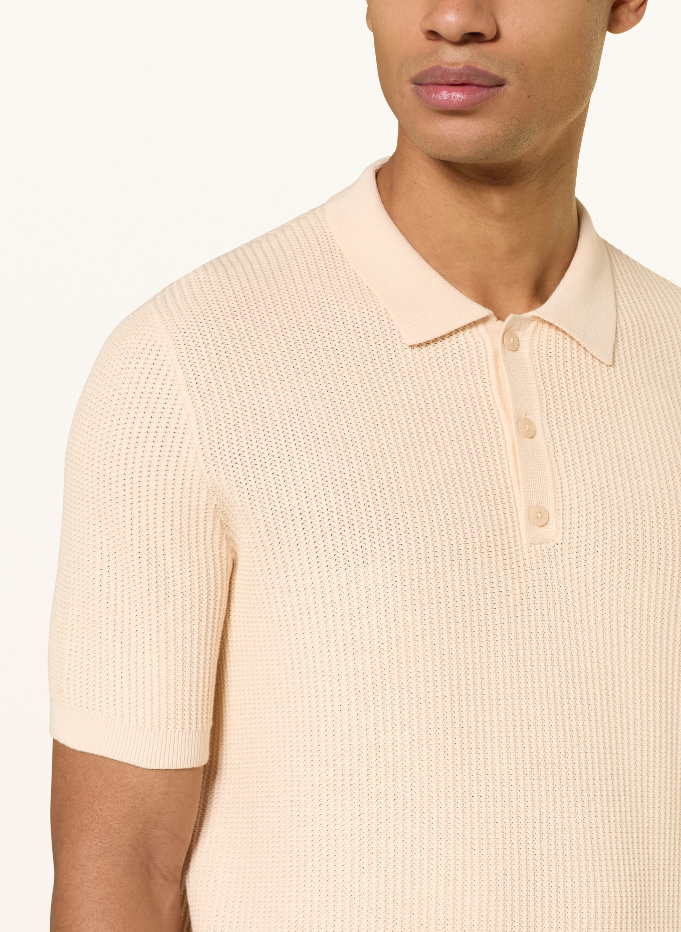 PAUL Strick-Poloshirt: ECRU