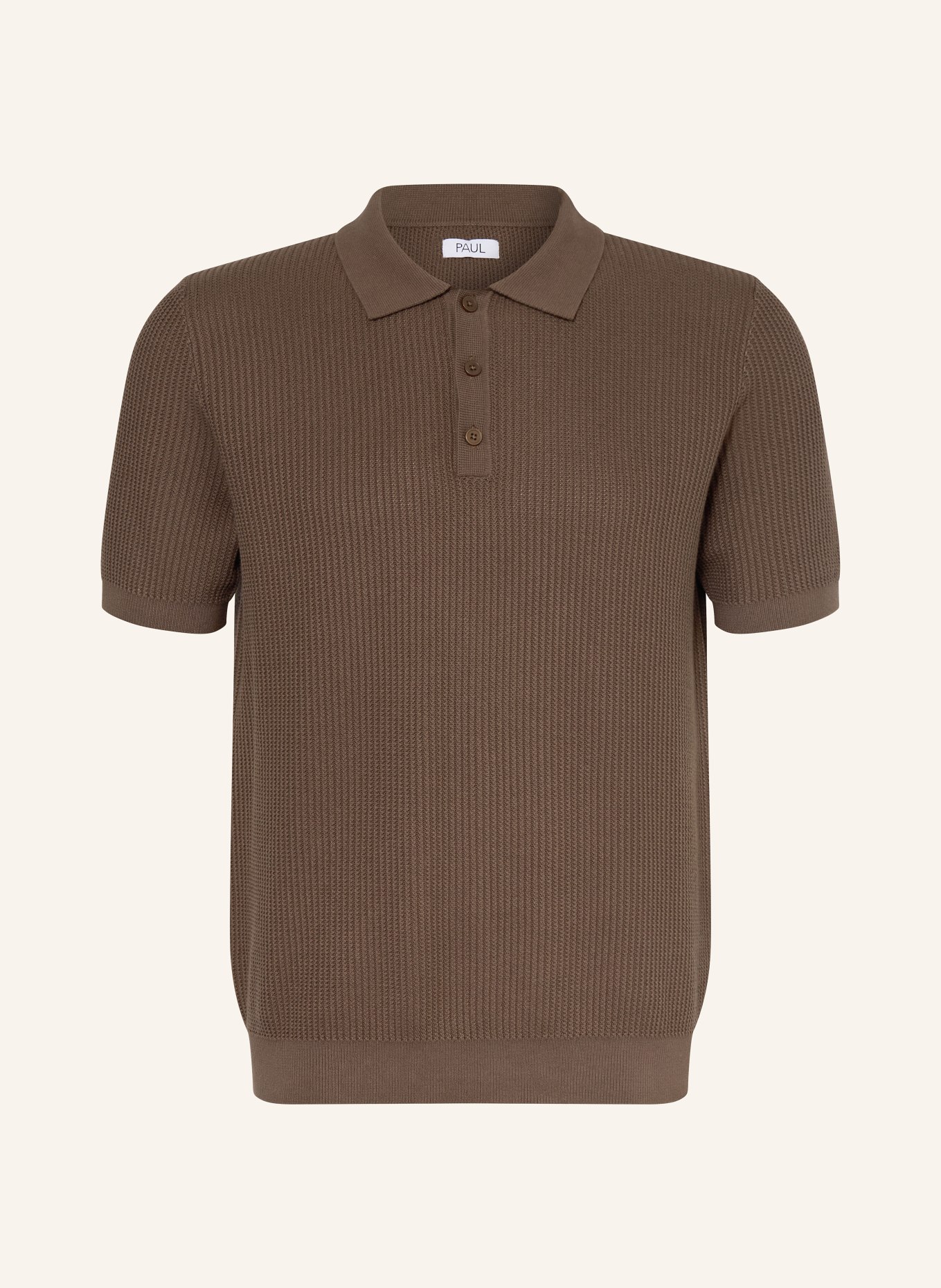 PAUL Strick-Poloshirt: BRAUN
