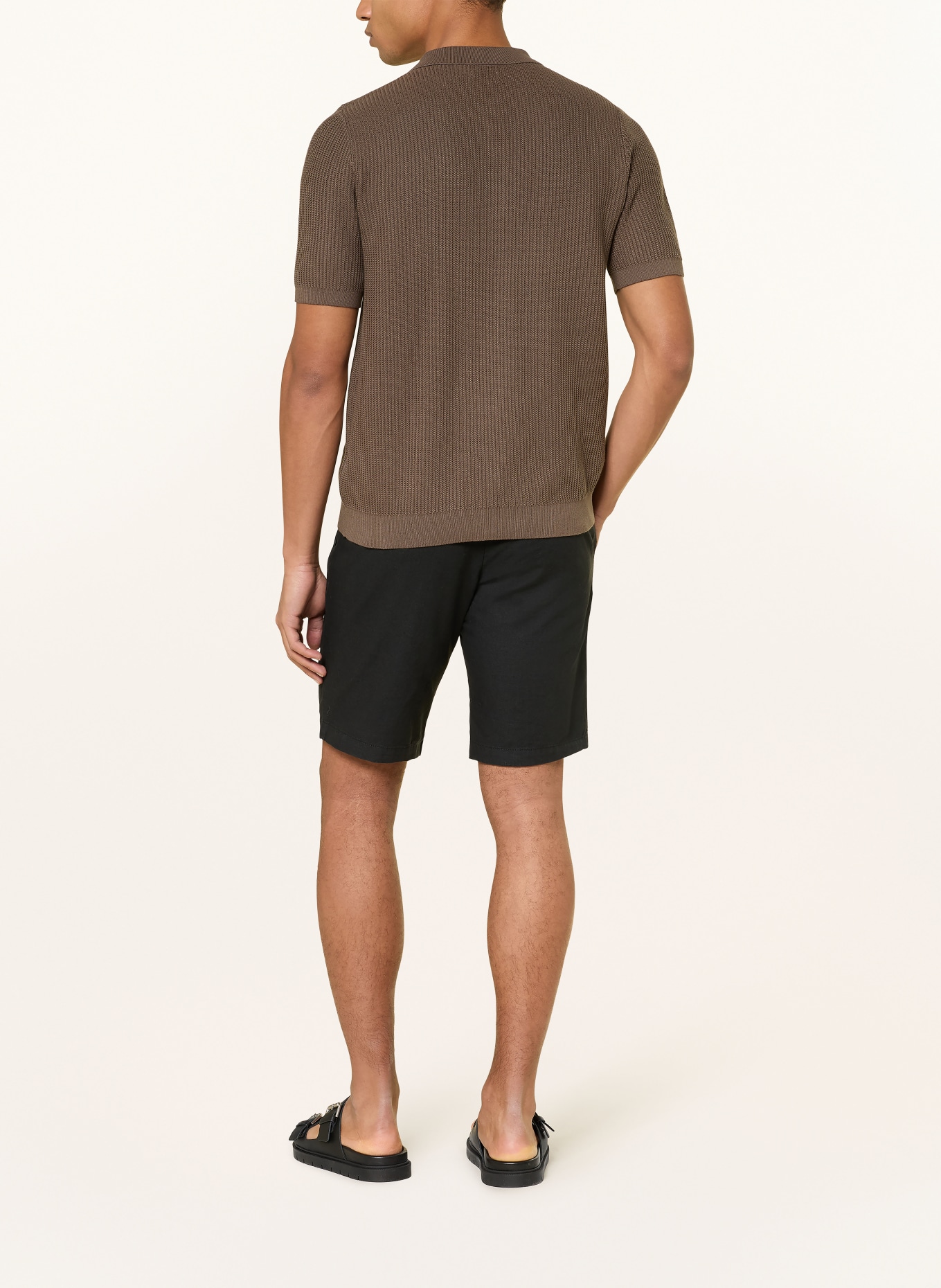 PAUL Strick-Poloshirt: BRAUN