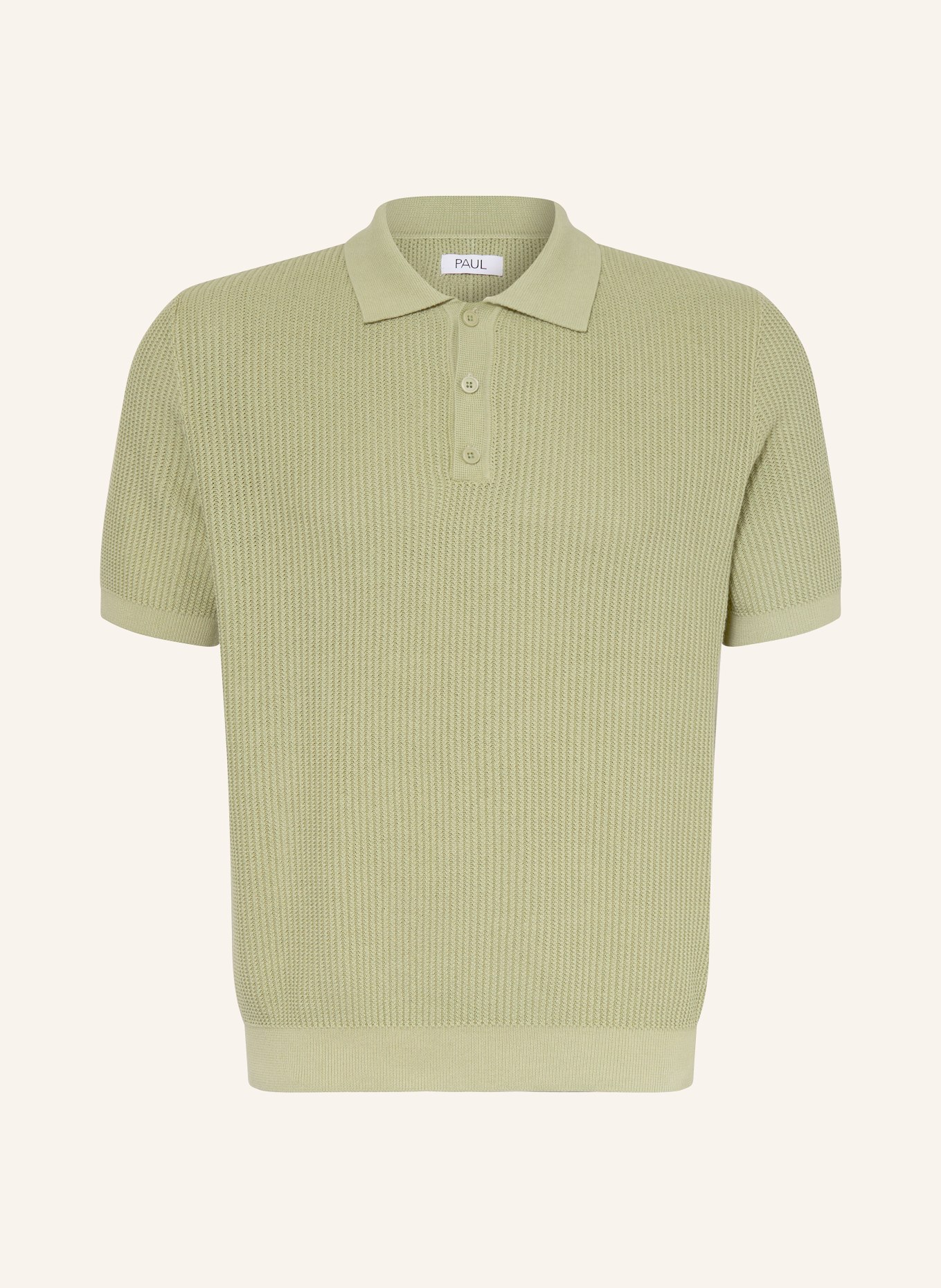 PAUL Strick-Poloshirt: HELLGRÜN