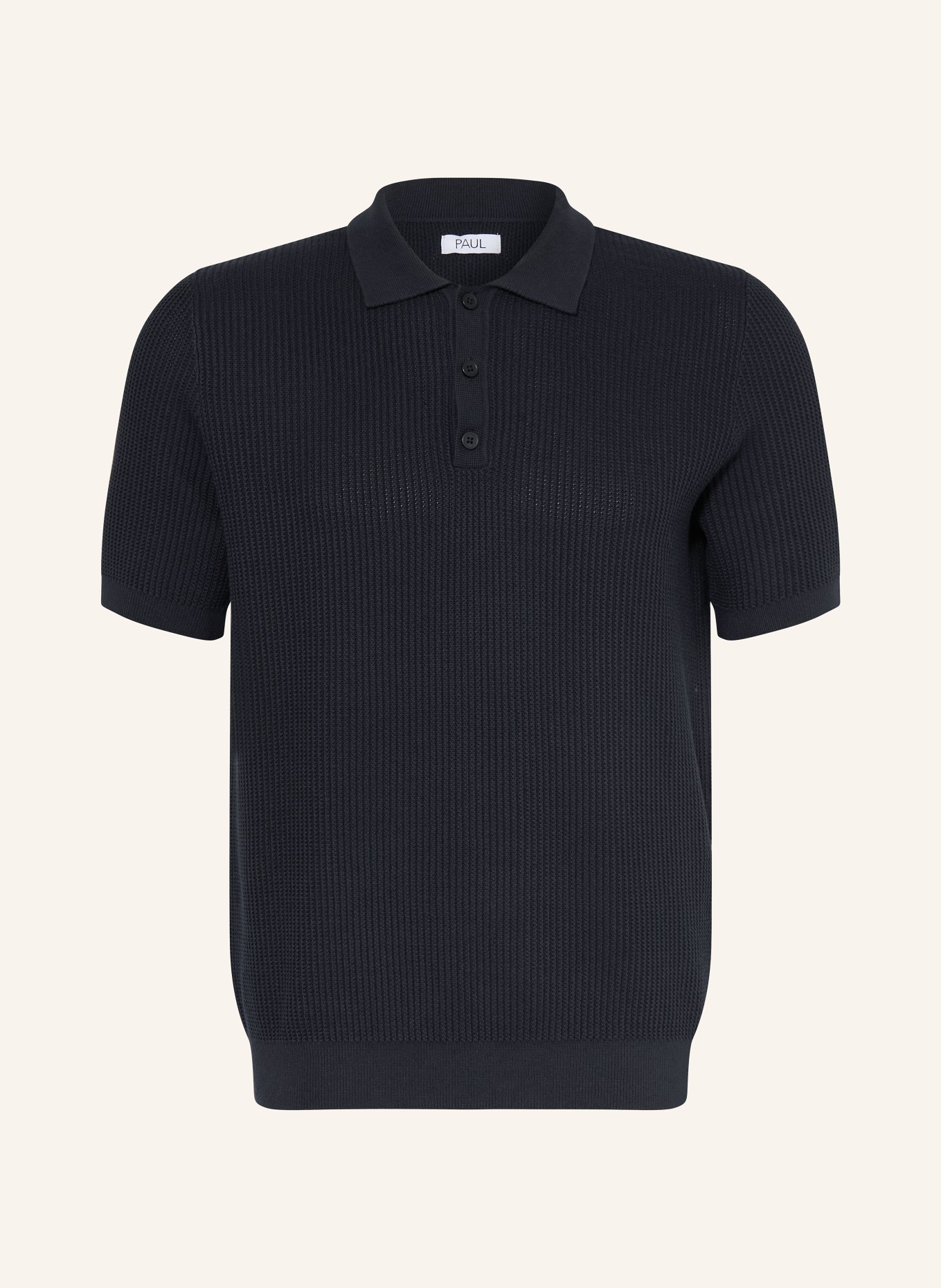PAUL Strick-Poloshirt: DUNKELBLAU