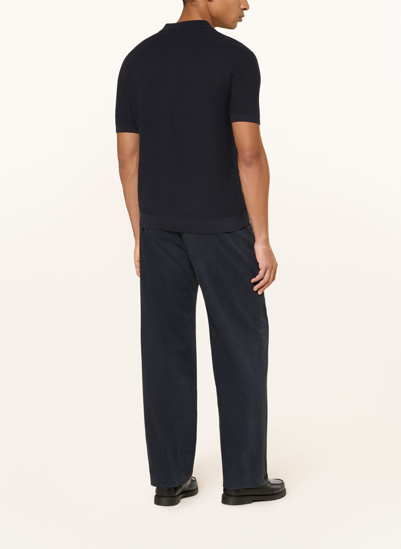 PAUL Strick-Poloshirt: DUNKELBLAU