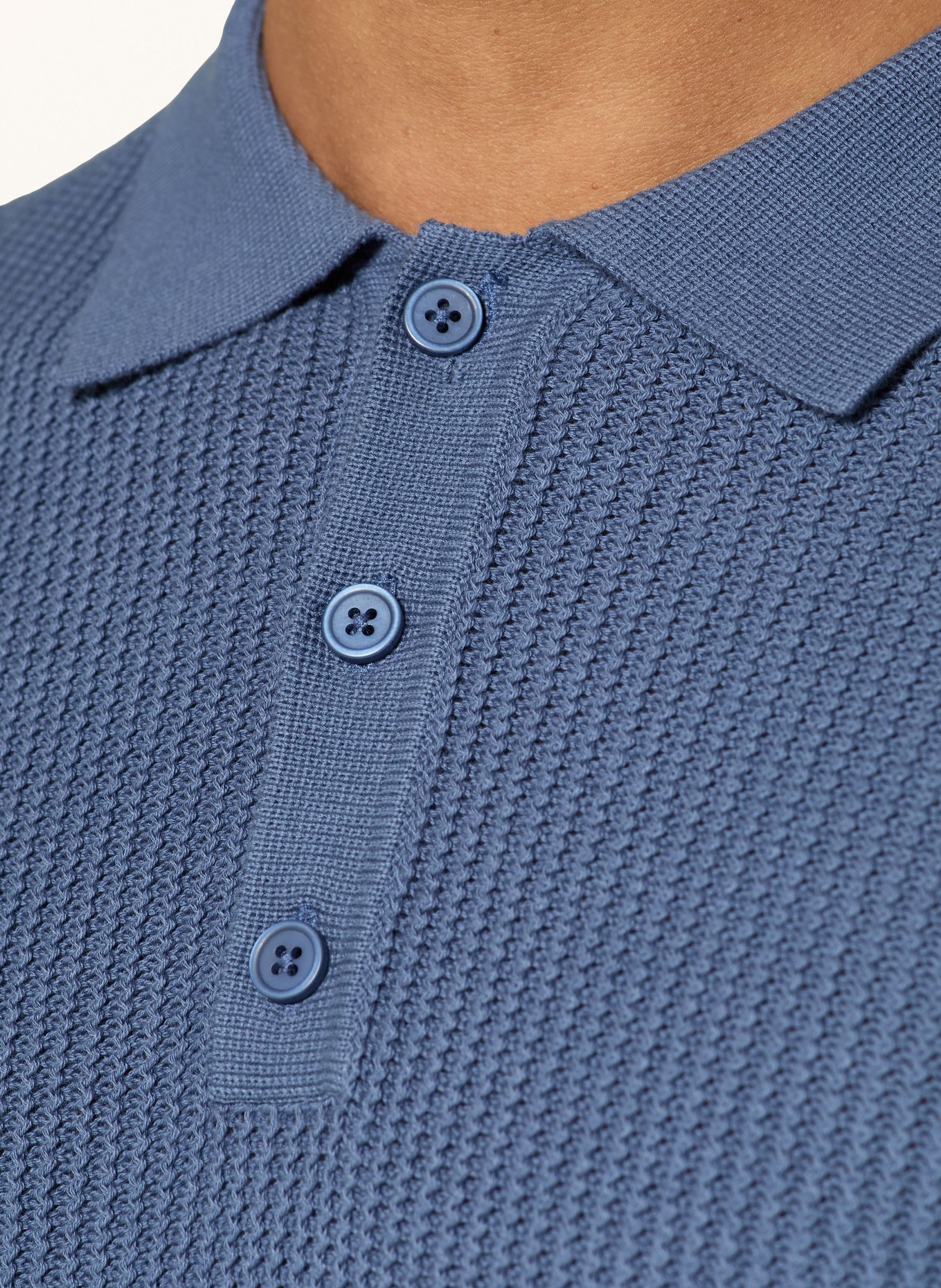 PAUL Strick-Poloshirt: BLAU