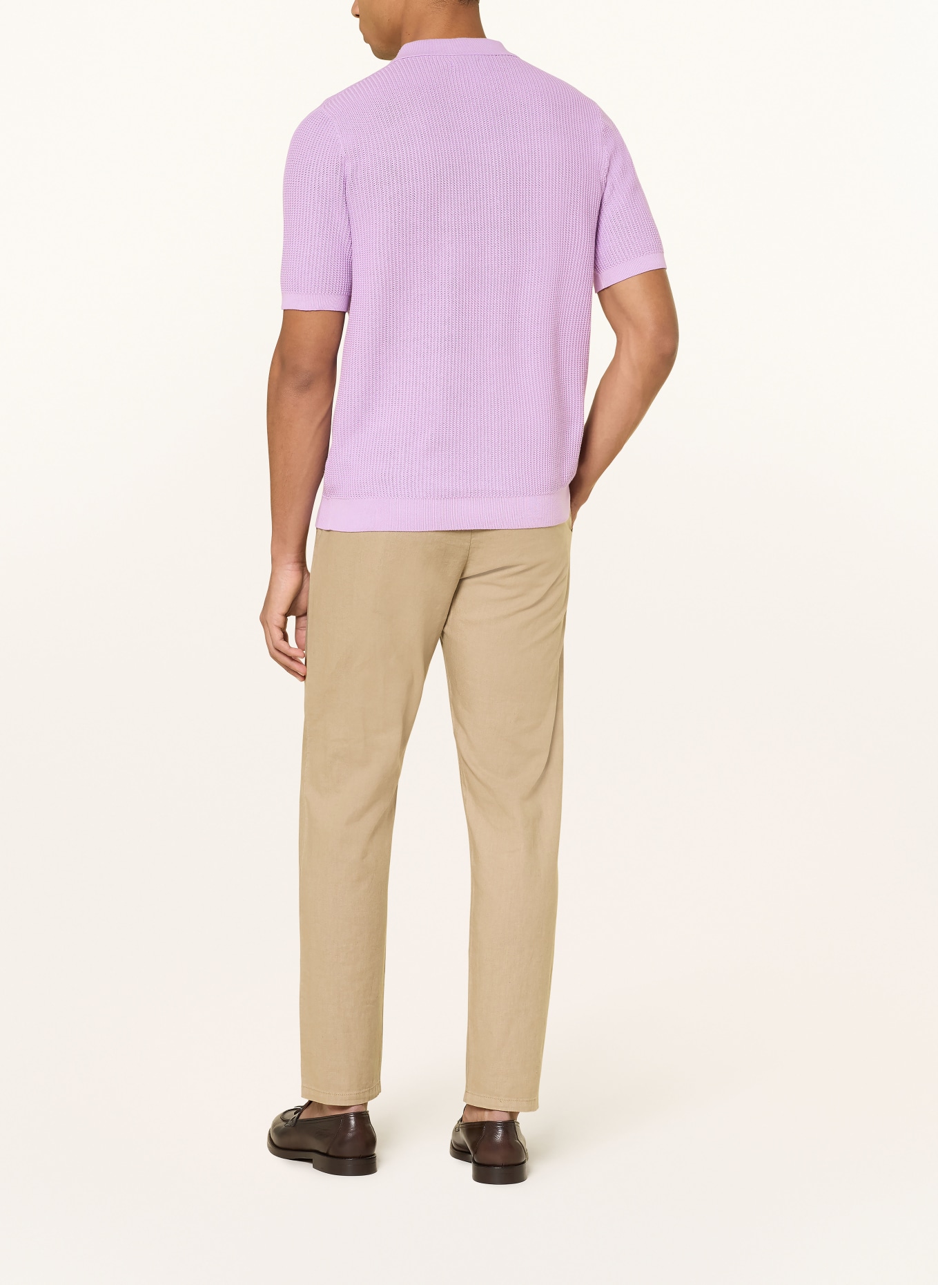 PAUL Pletené polo tričko: SVĚTLE FIALOVÁ