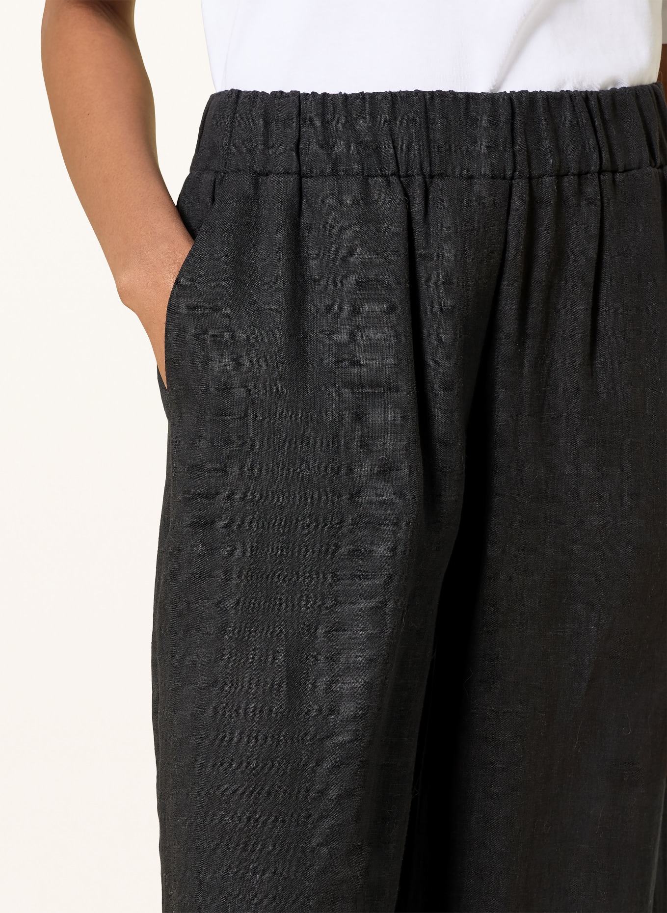 darling harbour linen pants: BLACK