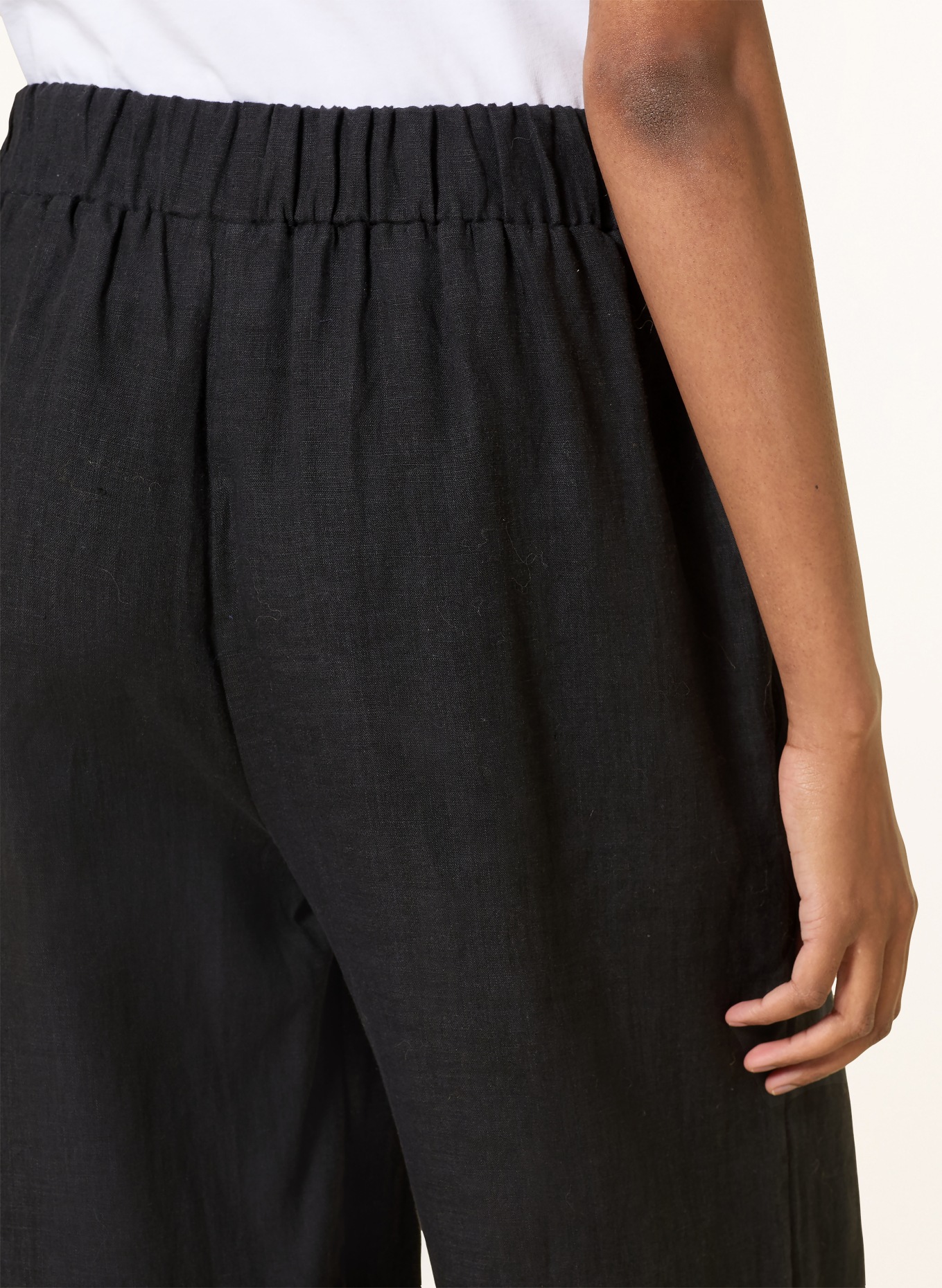 darling harbour linen pants: BLACK
