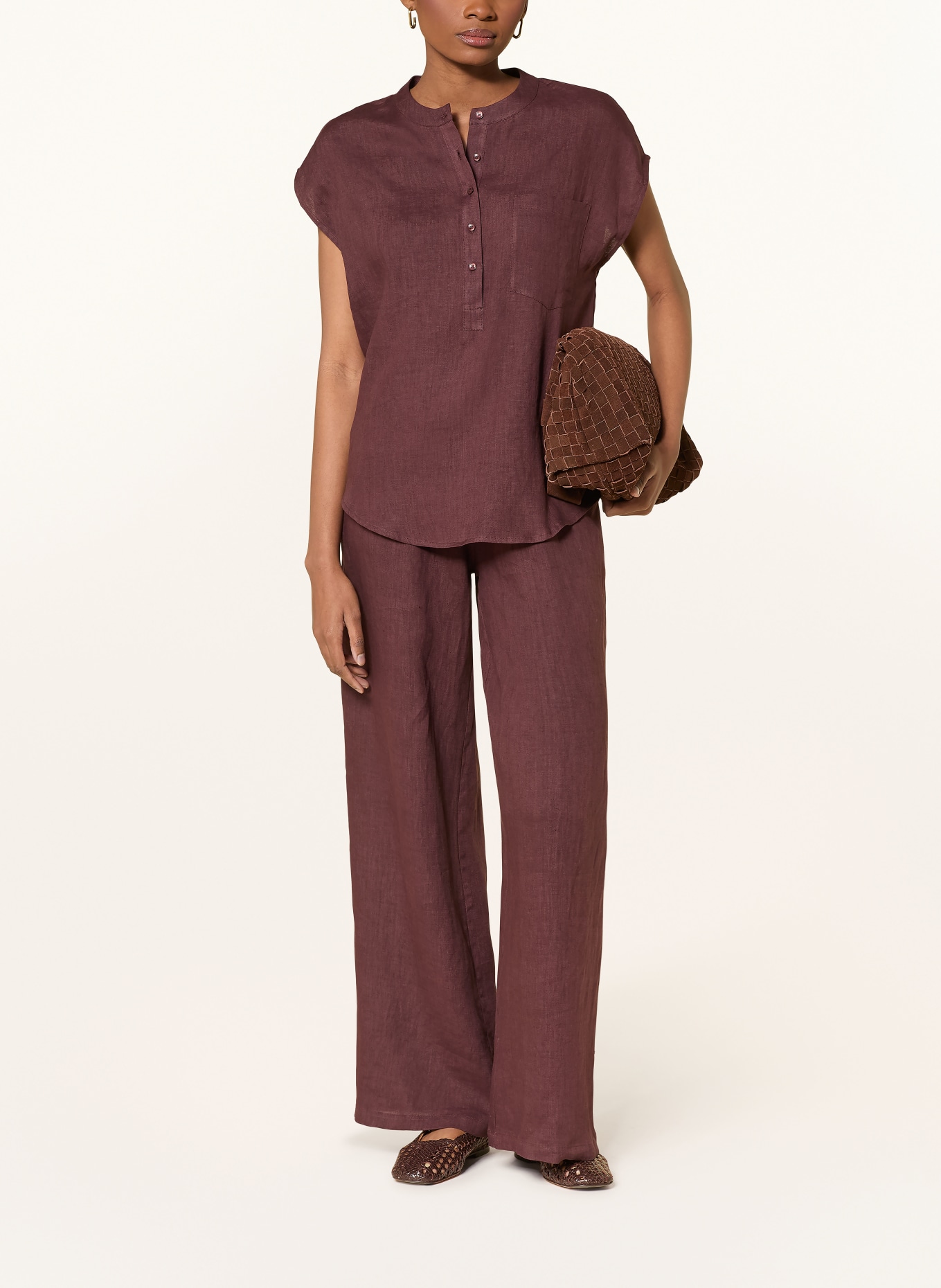 darling harbour linen pants: PLUM