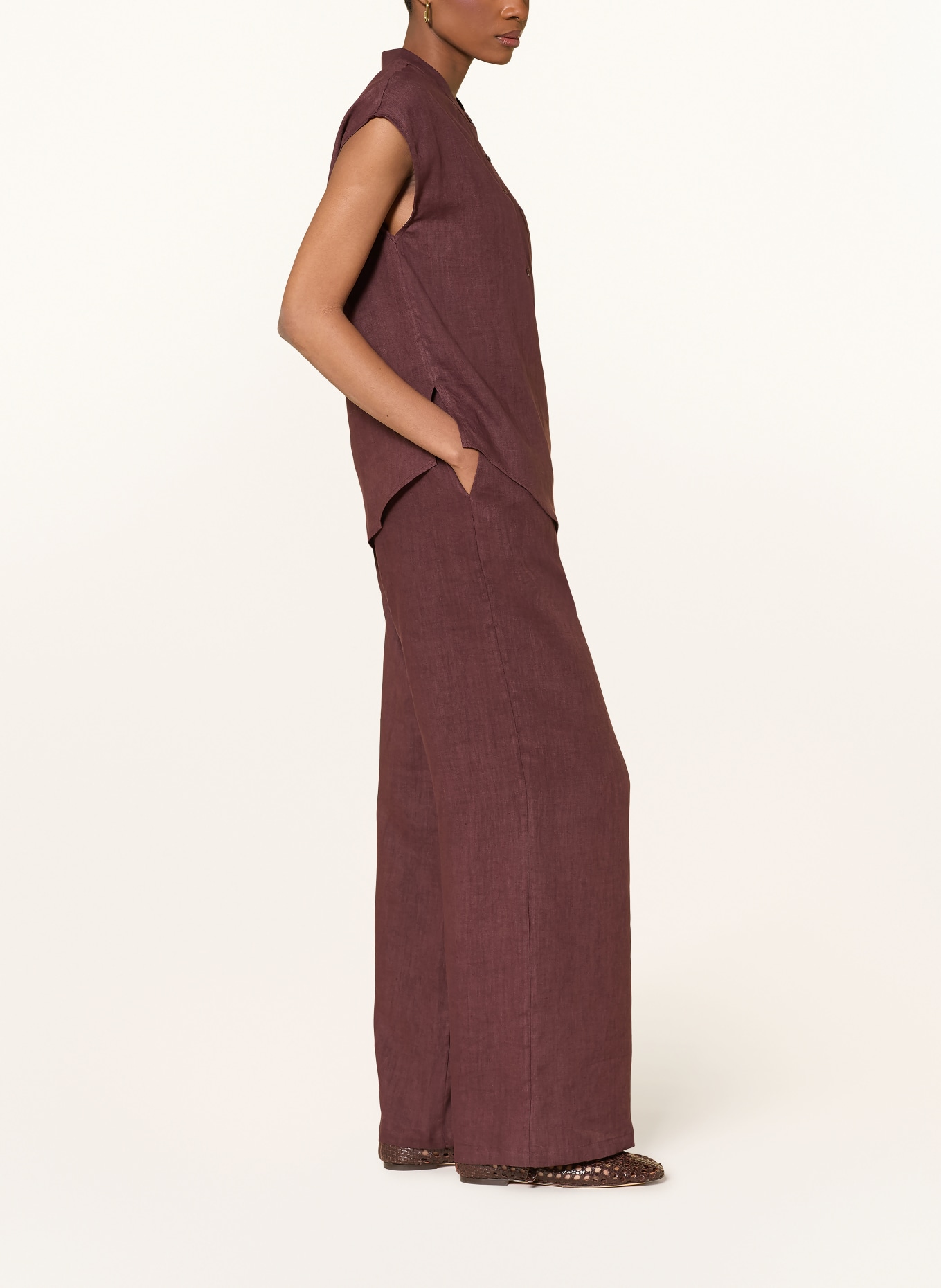 darling harbour linen pants: PLUM