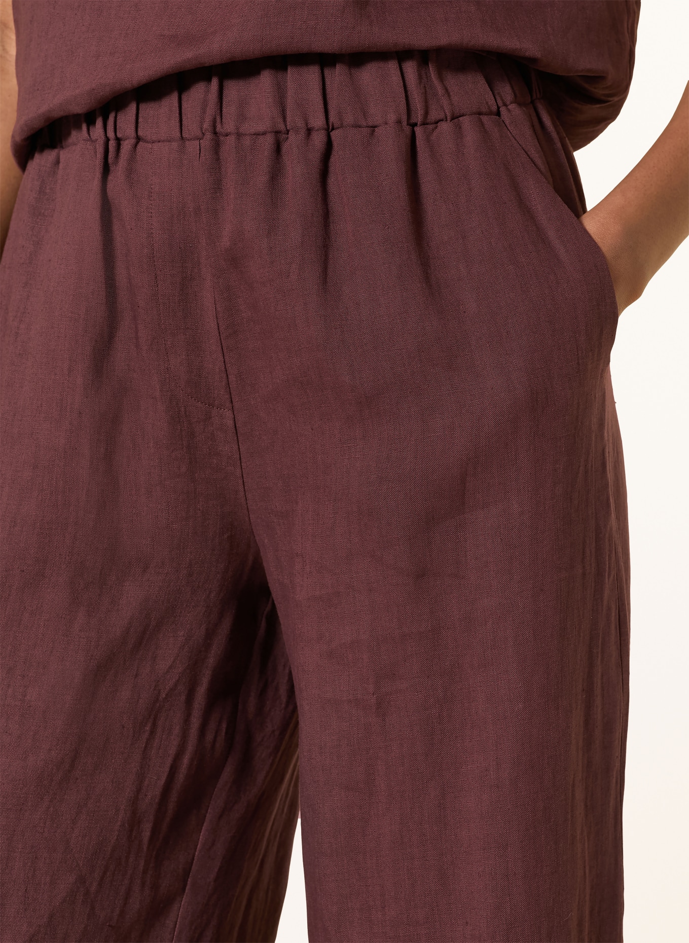 darling harbour linen pants: PLUM