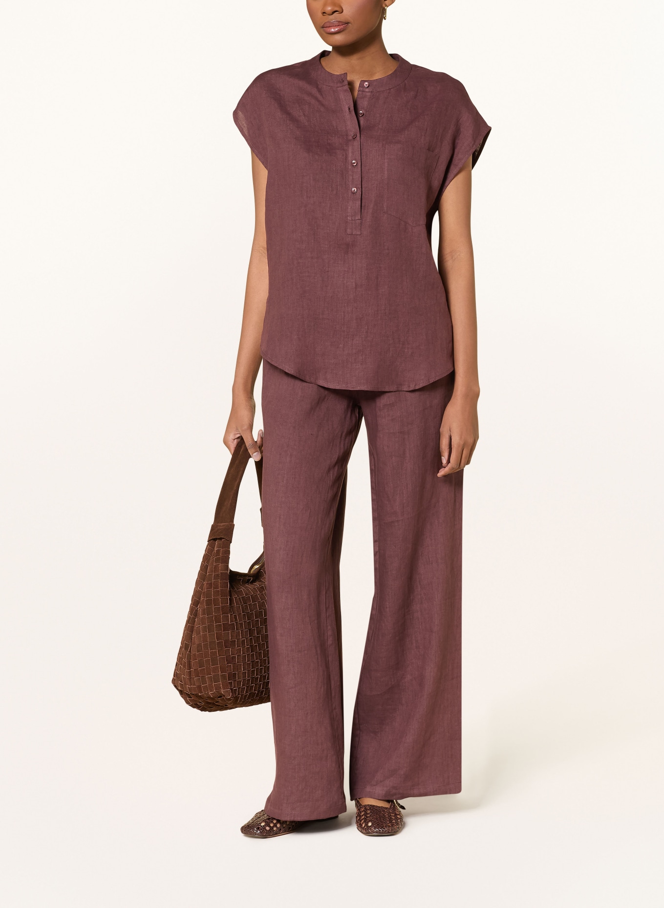 darling harbour Linen blouse shirt: PLUM